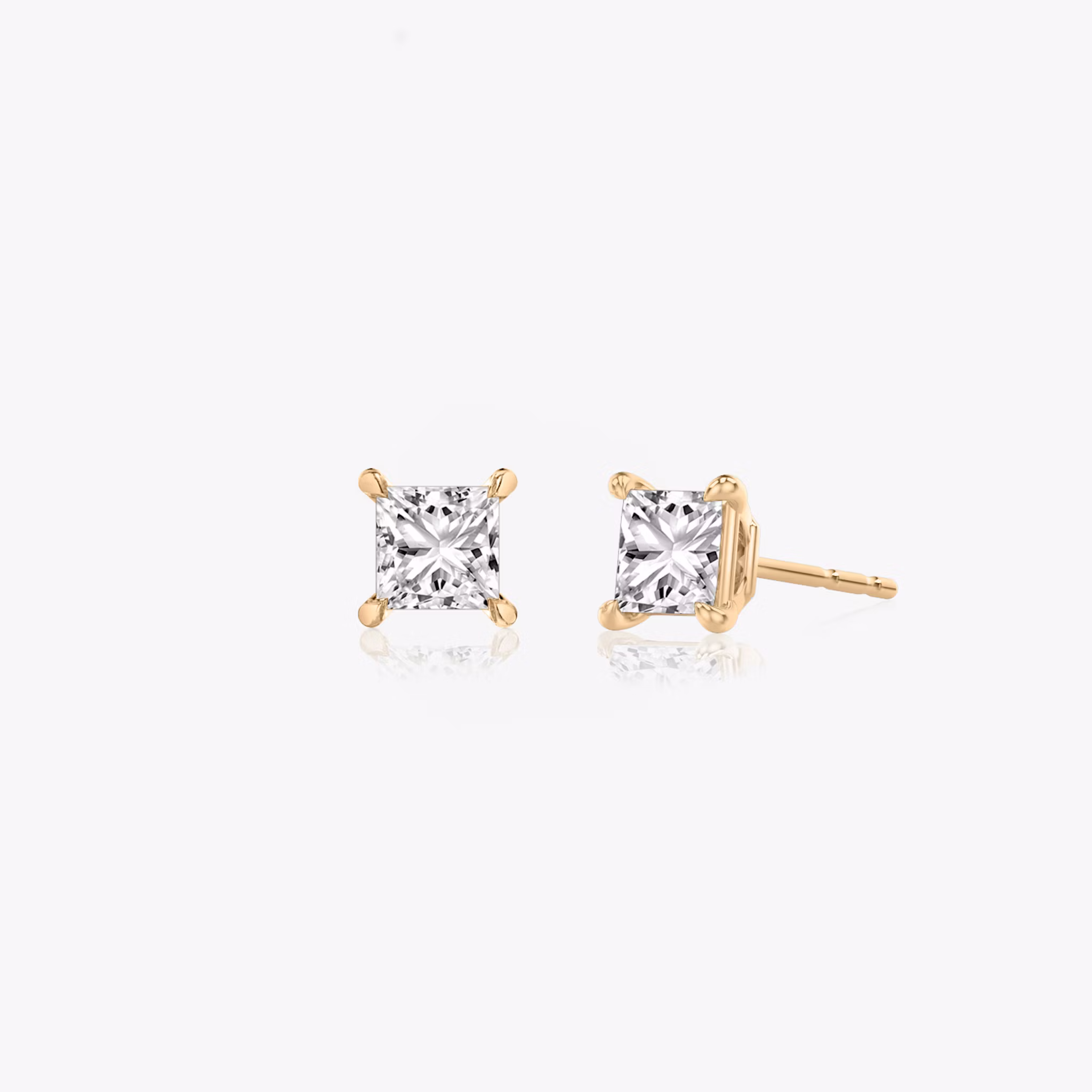VRAI Solitaire Stud Princess | Rose Gold