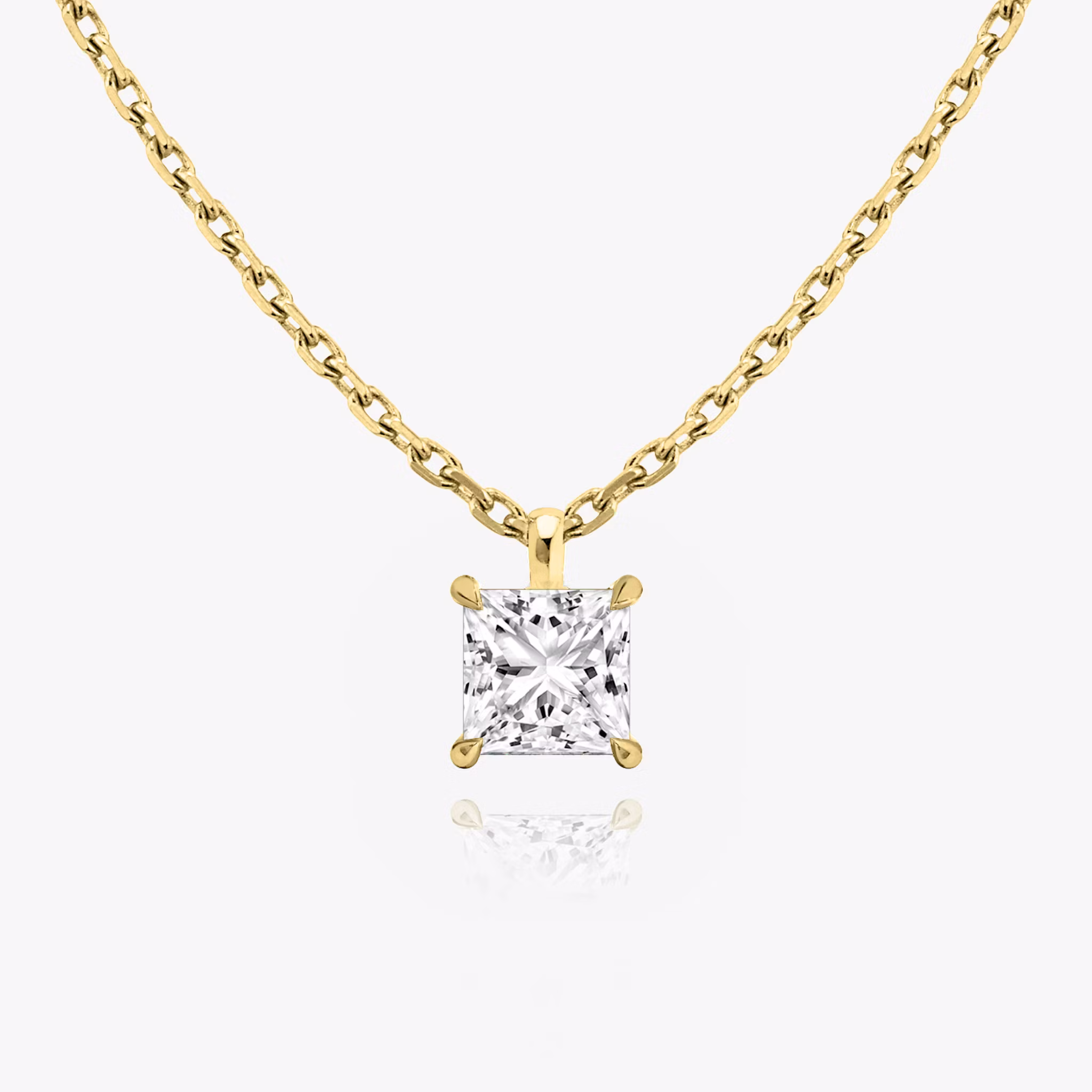 VRAI Solitaire Pendant Princess | Yellow Gold