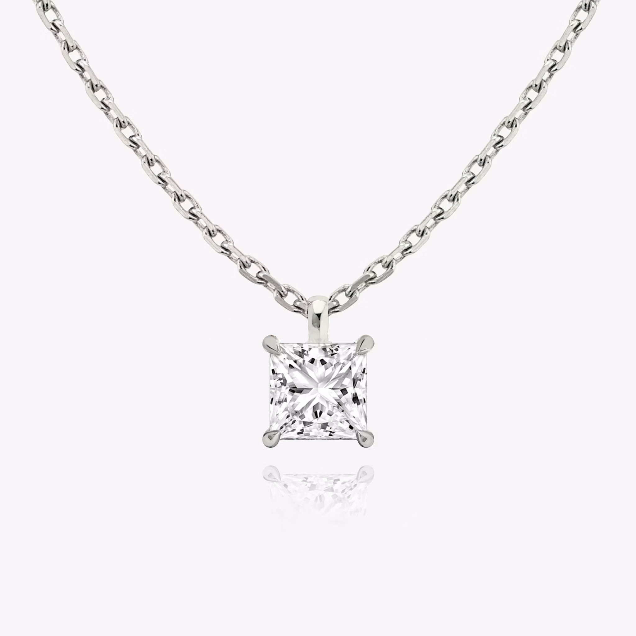 VRAI Solitaire Pendant Princess | White Gold