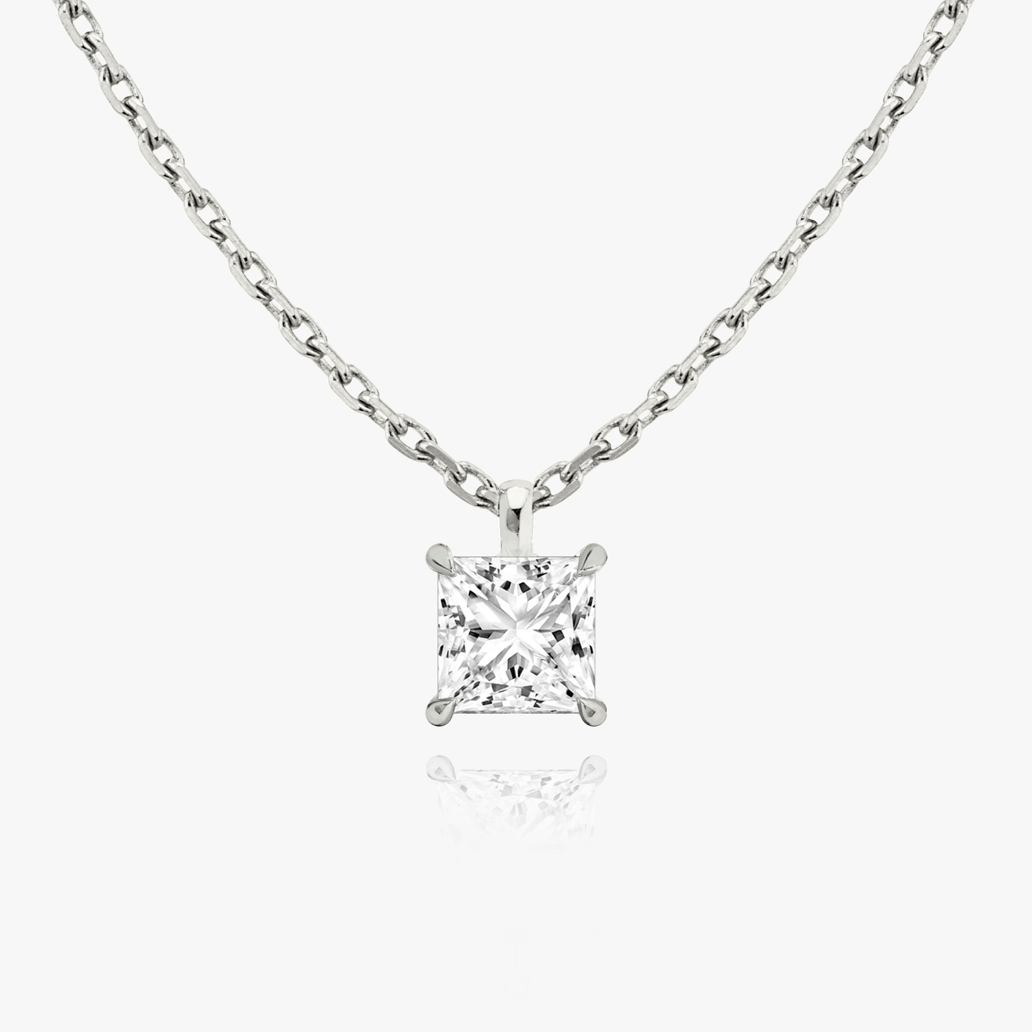 0.25ct Princess Solitaire Pendant in White Gold