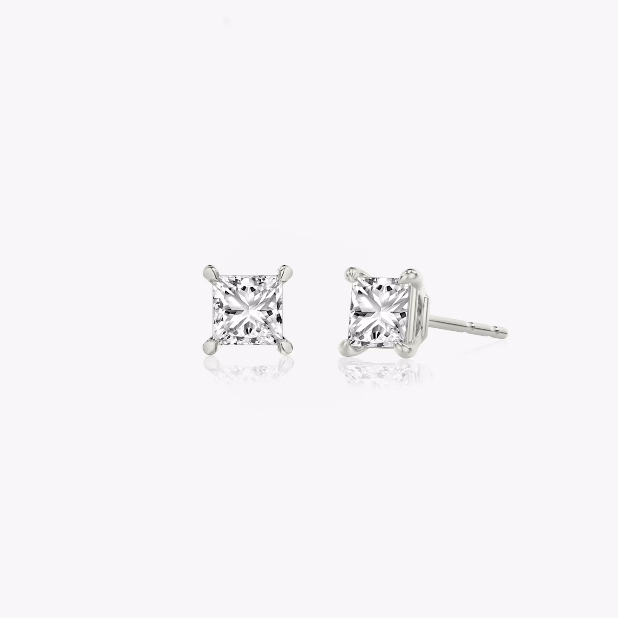 VRAI Solitaire Stud Princess | White Gold
