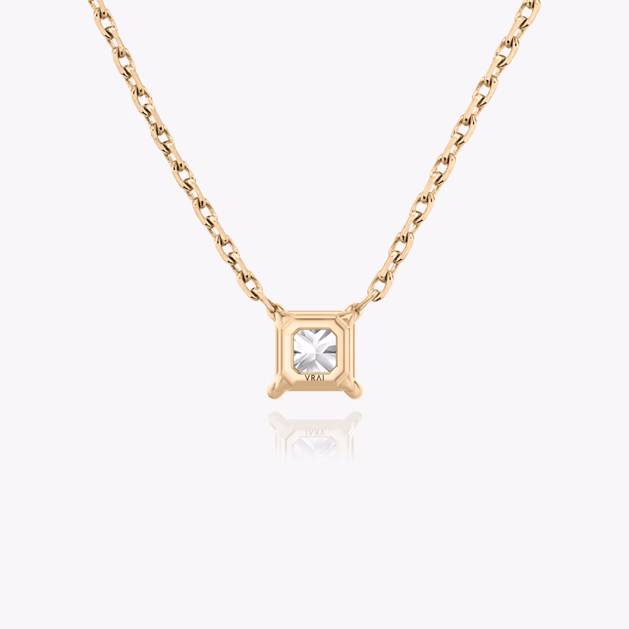 Collar Solitario VRAI | Princesa | 14k | Oro rosa | caratWeight: 1.0ct