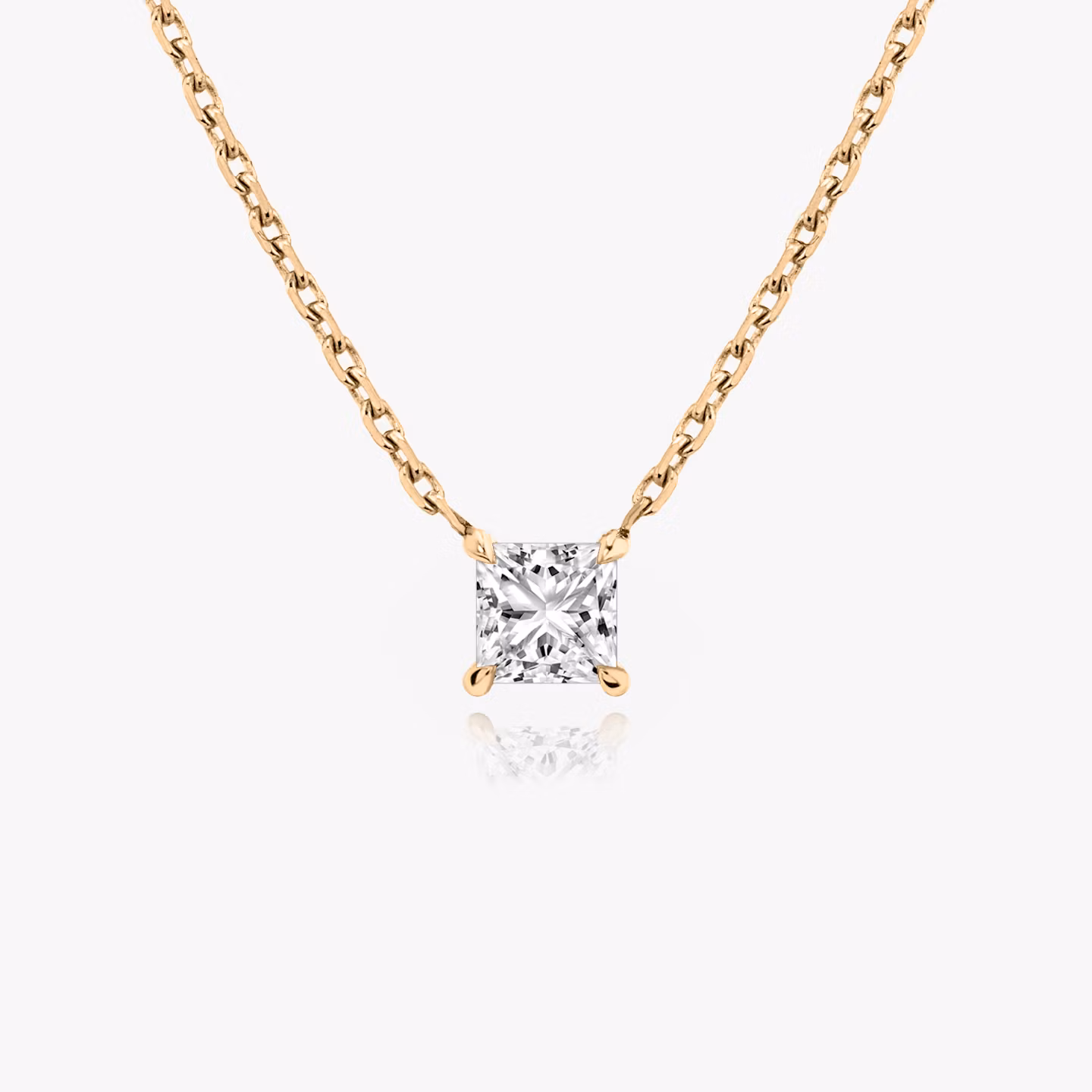 VRAI Solitaire Necklace Princess | Rose Gold