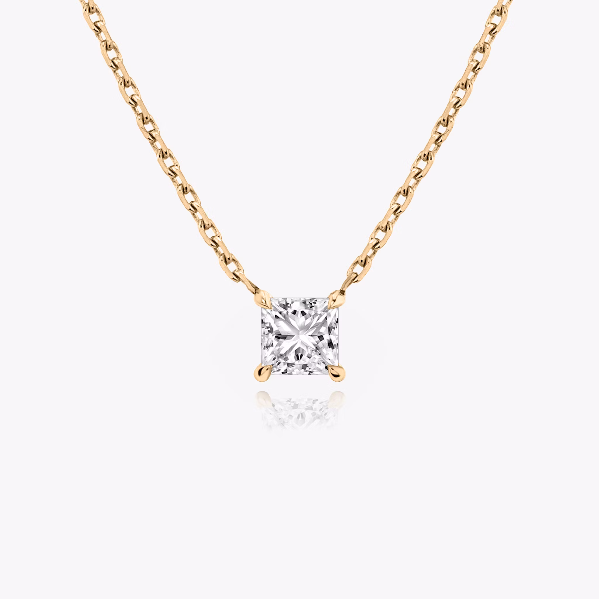 VRAI Solitaire Necklace Princess | Rose Gold