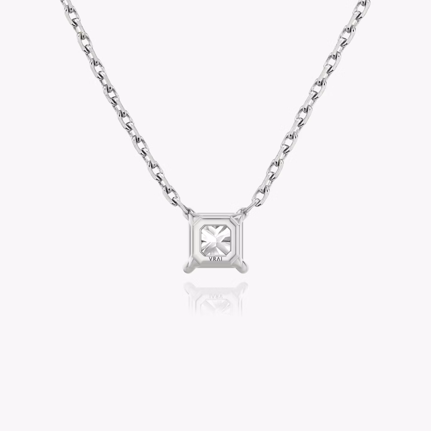 Collar Solitario VRAI | Princesa | 14k | Oro blanco | caratWeight: 1.0ct