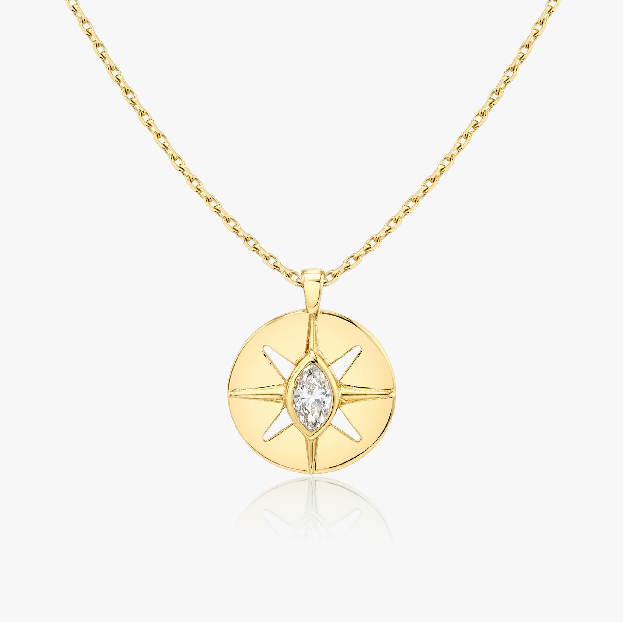 Intentions Medallion | Marquise | 14k | Yellow Gold | chainLength: 16-18