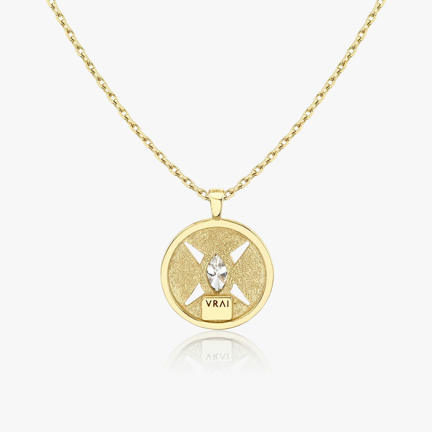 Intentions Medallion | Marquise | 14k | Yellow Gold | chainLength: 16-18