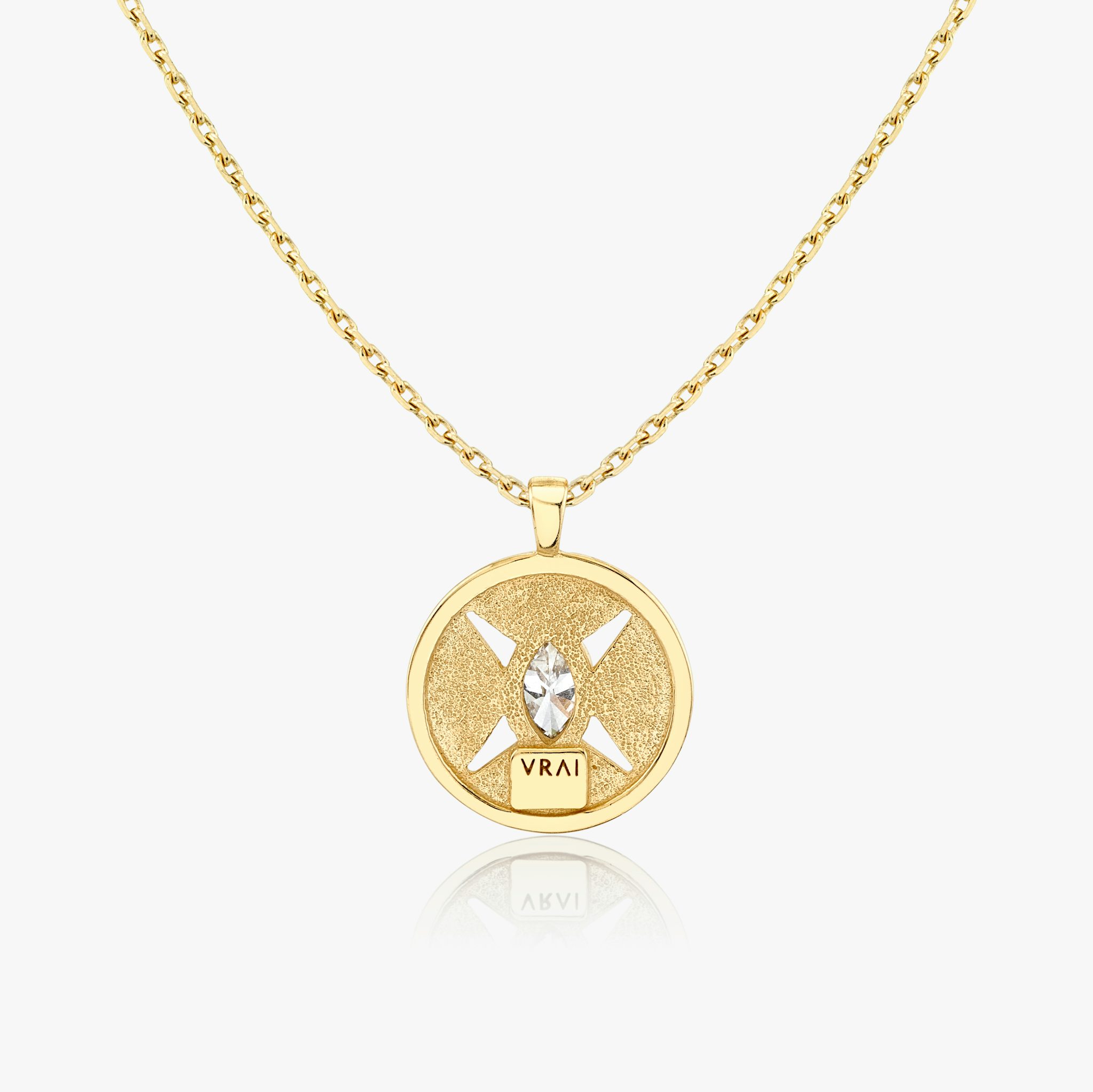 Intentions Medallion | Marquise | 14k | Yellow Gold | chainLength: 16-18