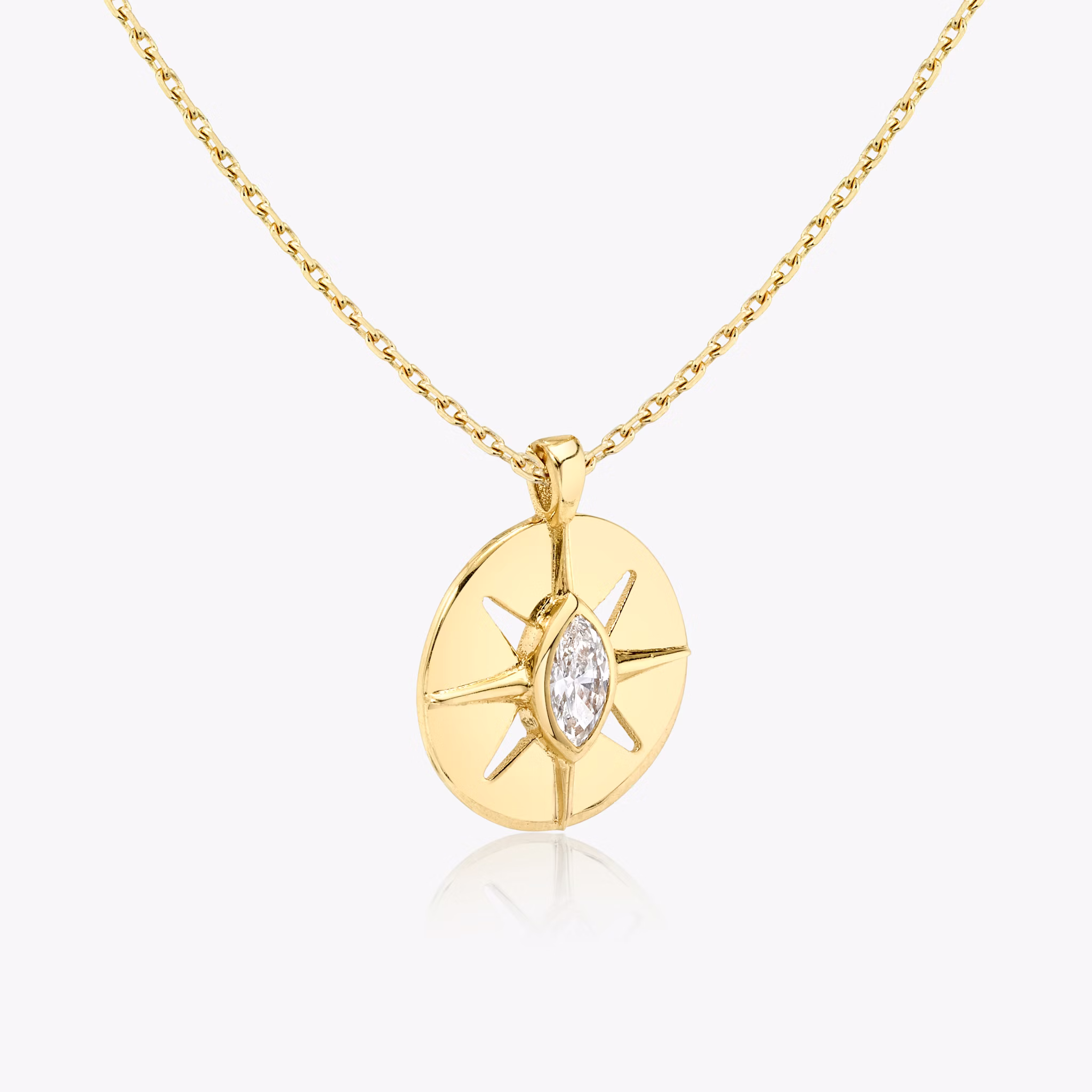Intentions Medallion | Marquise | 14k | Yellow Gold | chainLength: 16-18