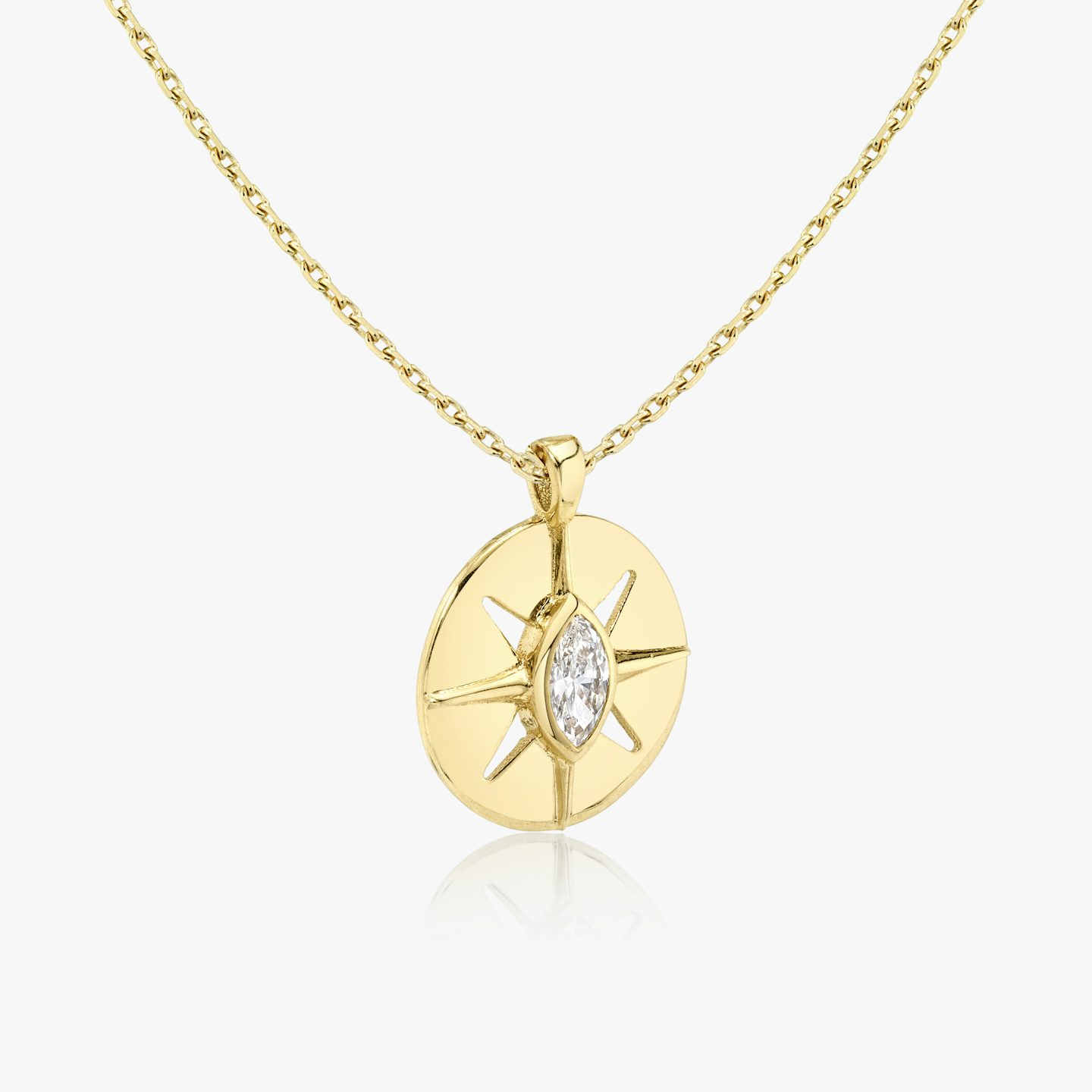 Intentions Medallion | Marquise | 14k | Yellow Gold | chainLength: 16-18