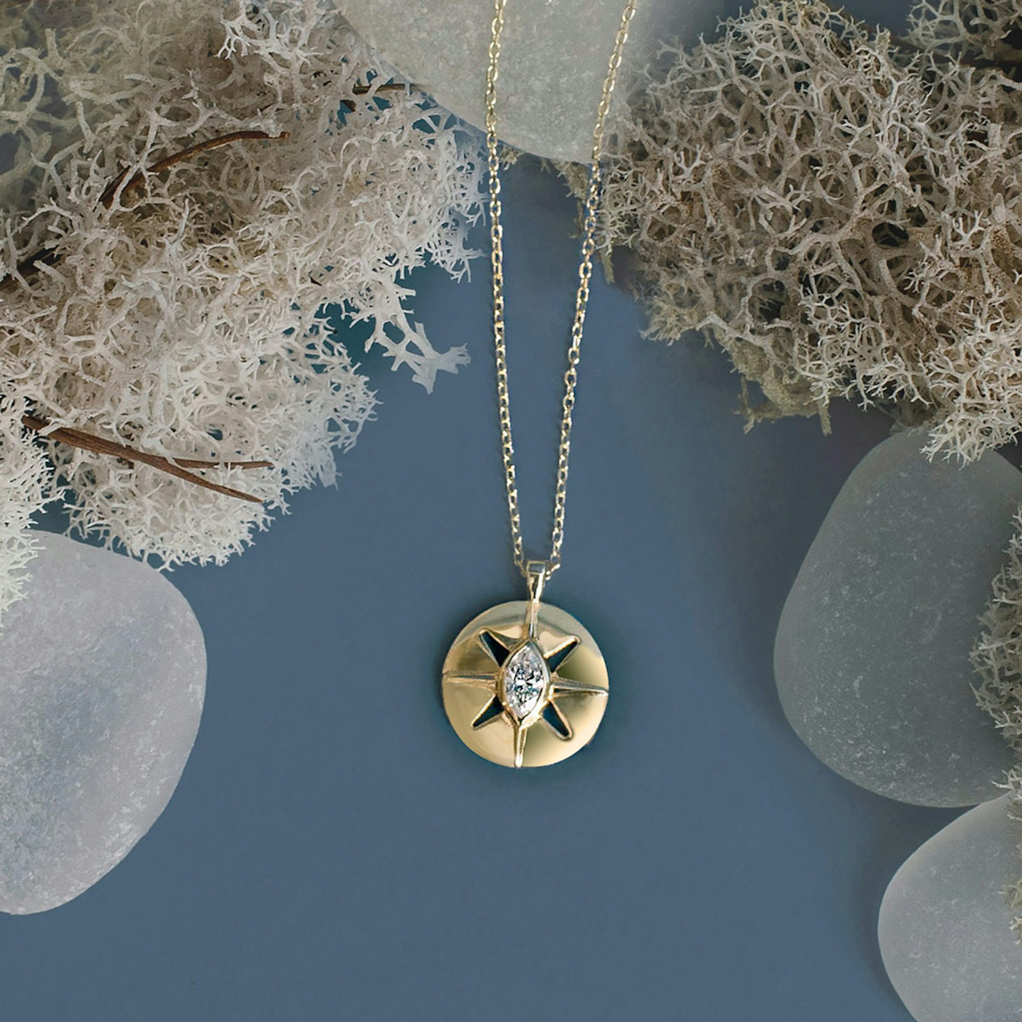 Intentions Medallion | Marquise | 14k | Yellow Gold | chainLength: 16-18
