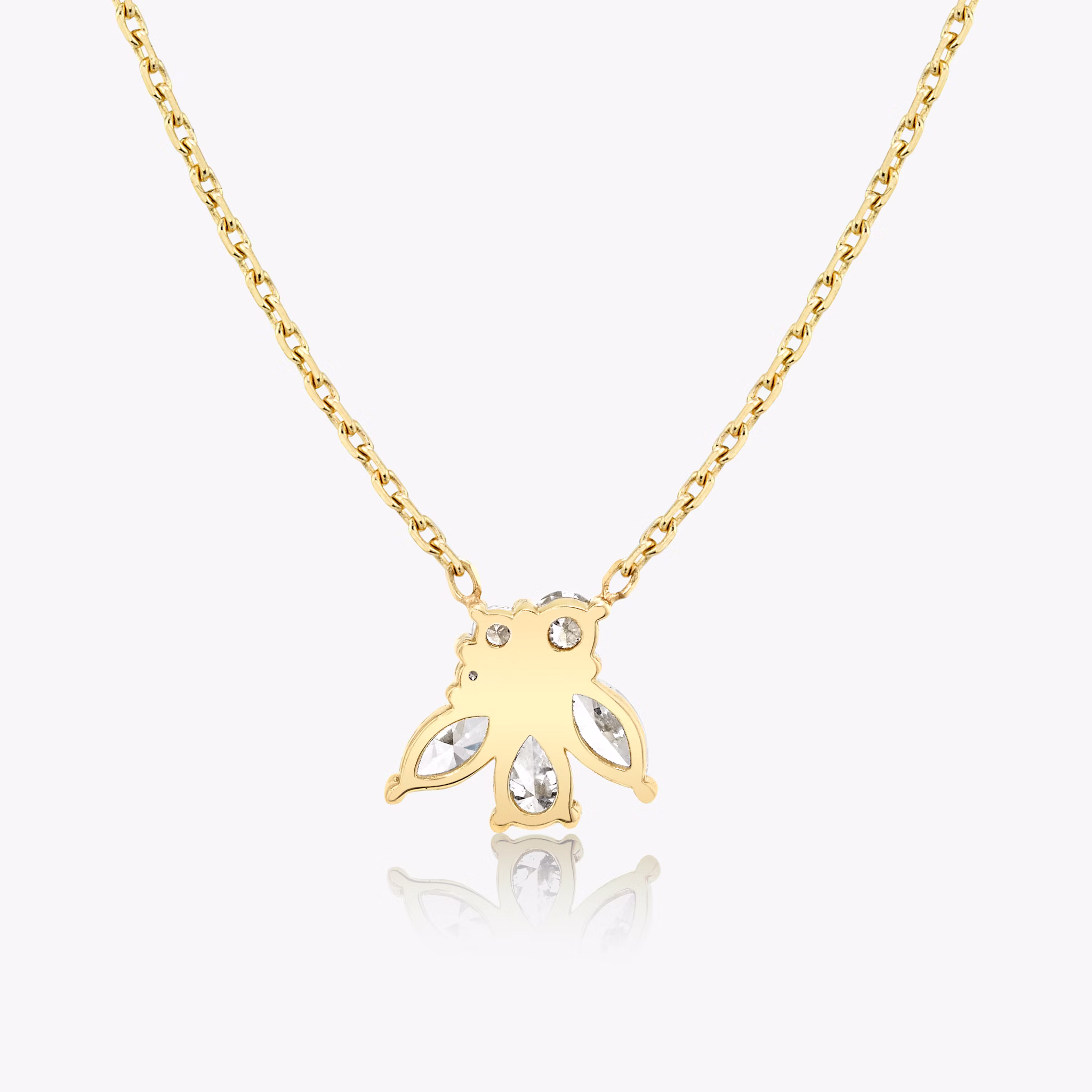 Perennial Necklace | round-brilliant+pear+marquise | 14k | Yellow Gold | chainLength: 16-18