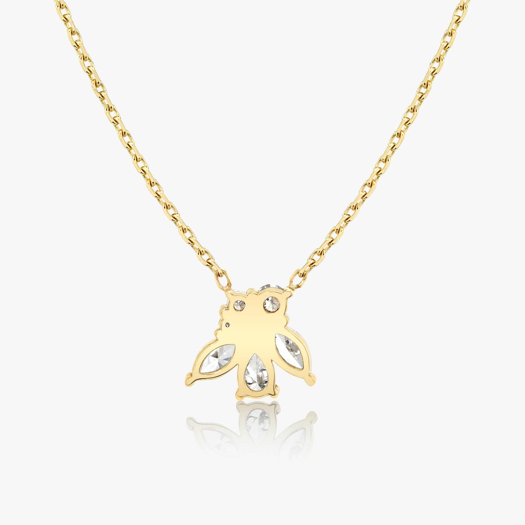 Perennial Necklace | round-brilliant+pear+marquise | 14k | Yellow Gold | chainLength: 16-18