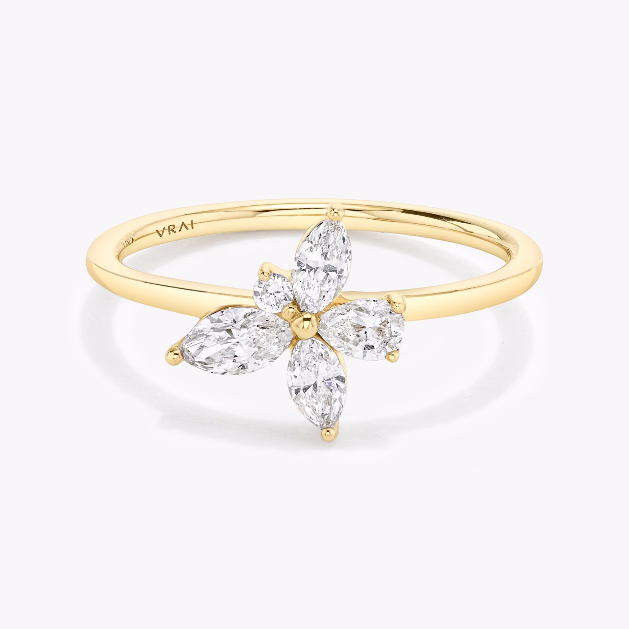 Perennial Ring | round-brilliant+pear+marquise | 14k | Gelbgold