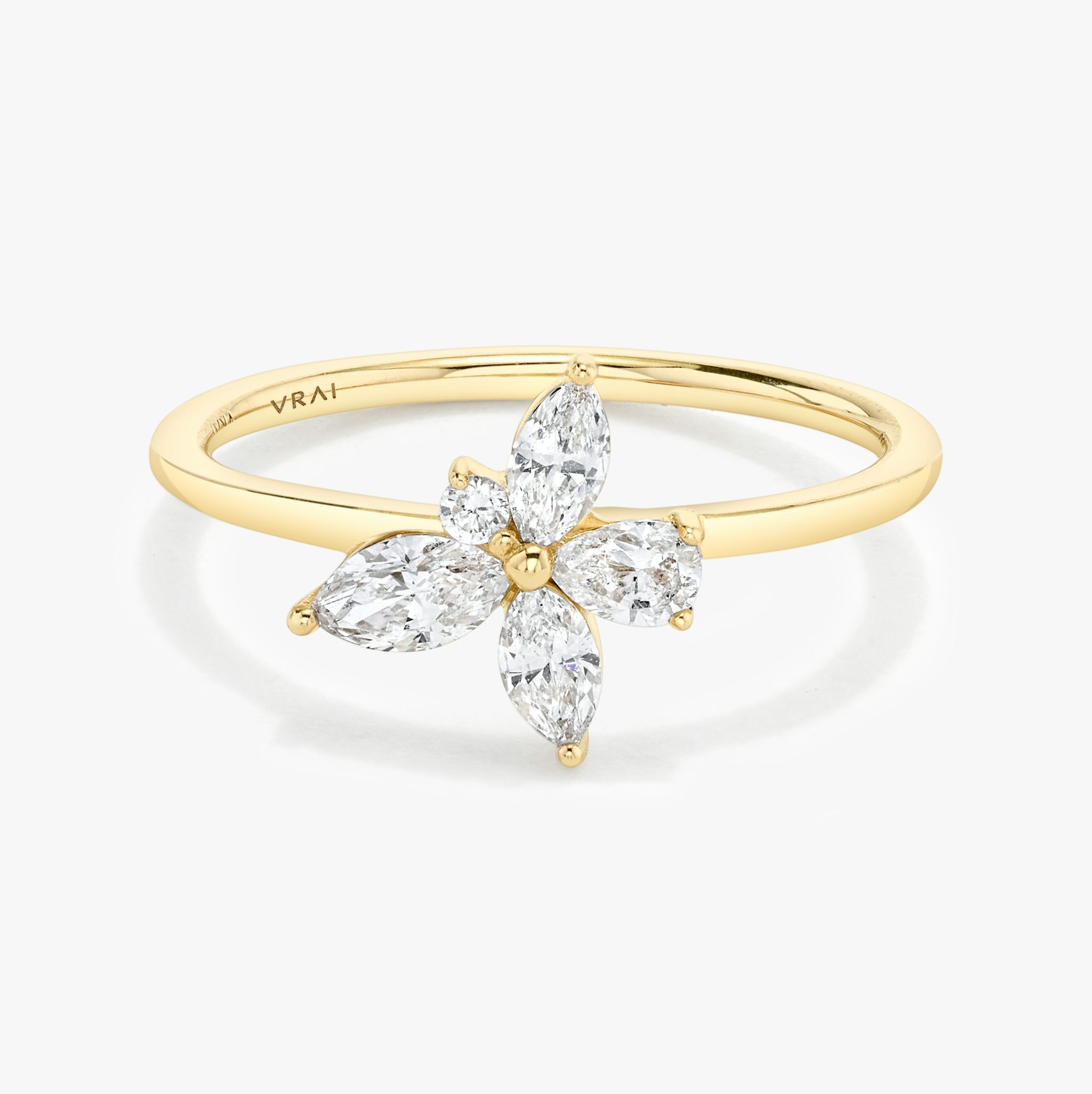 Perennial Ring | round-brilliant+pear+marquise | 14k | Gelbgold