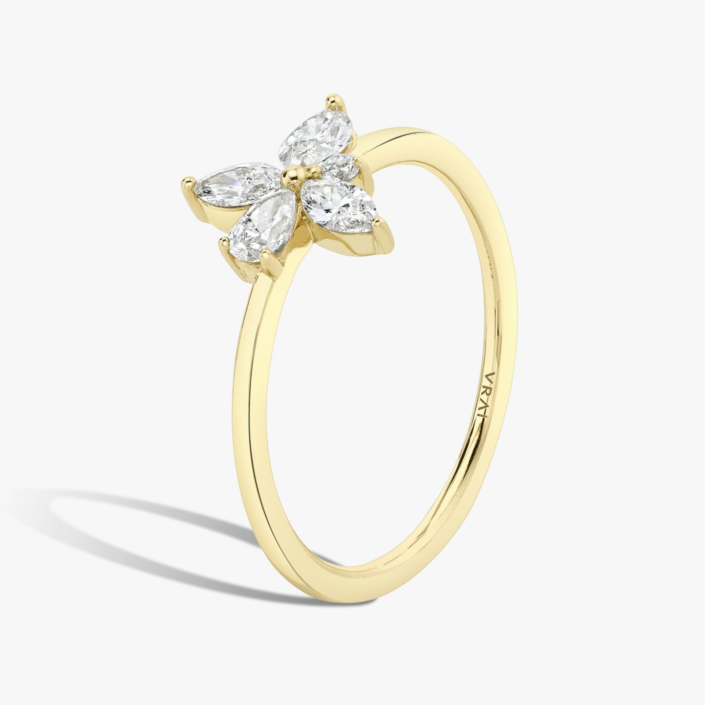 Perennial Ring | round-brilliant+pear+marquise | 14k | Yellow Gold