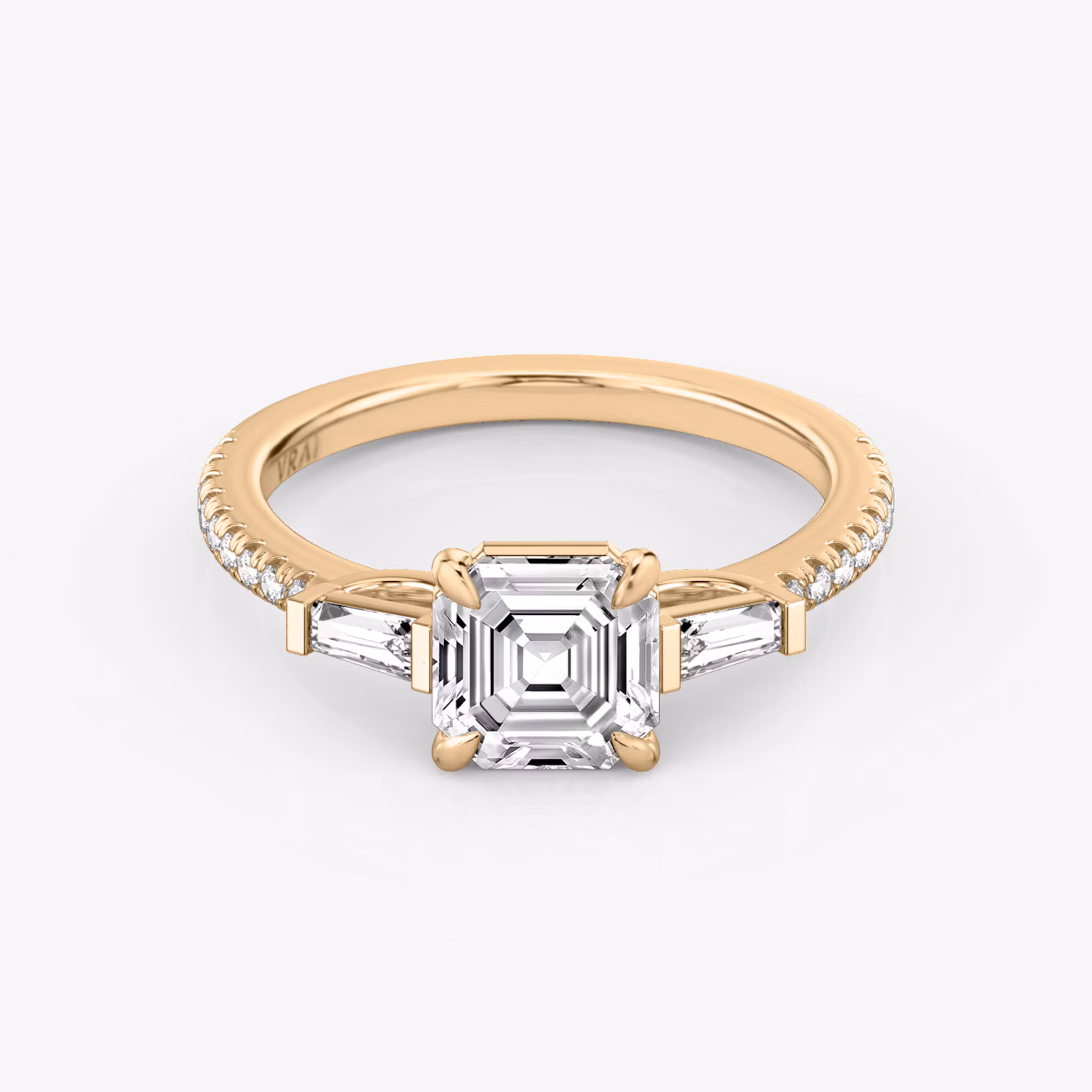 Three Stone Asscher | Rose Gold