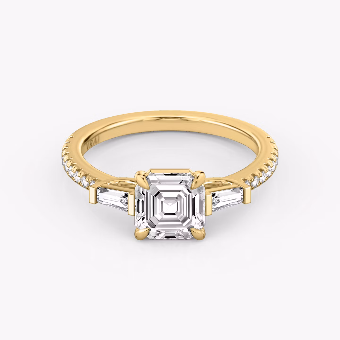 The Three Stone Asscher | Yellow Gold