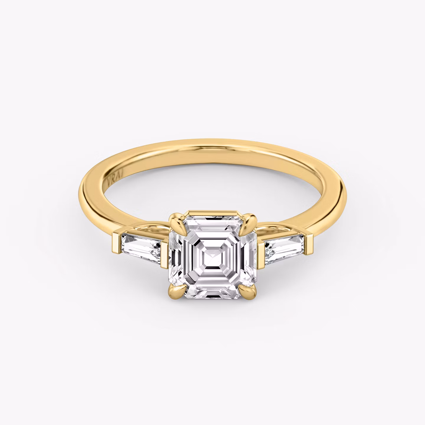 The Three Stone Asscher | Yellow Gold