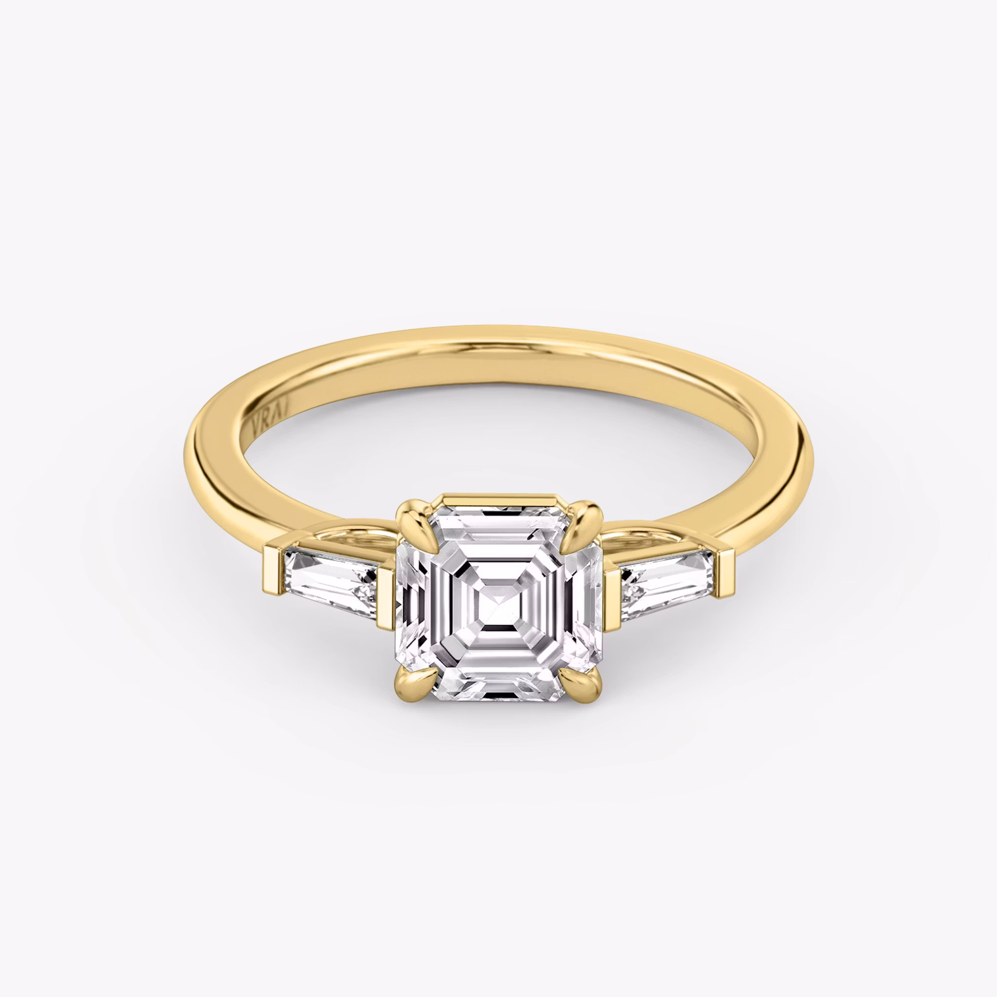 The Three Stone Asscher | Yellow Gold
