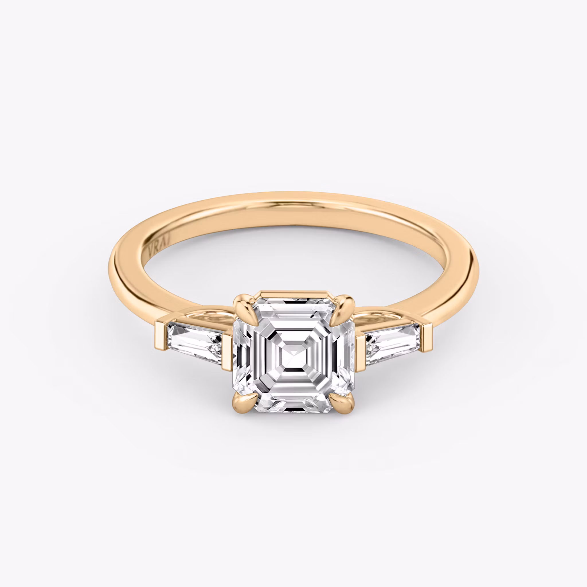 Three Stone Asscher | Rose Gold