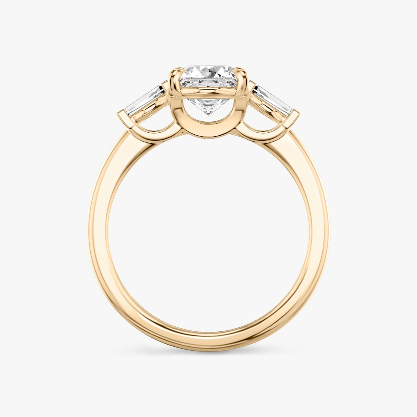 Three Stone | Asscher | 14k | Roségold | bandAccent: Ohne Pavé-Besatz | sideStoneCarat: 0.10ct | sideStoneShape: Konisches Baguette | diamondOrientation: vertical | caratWeight: other