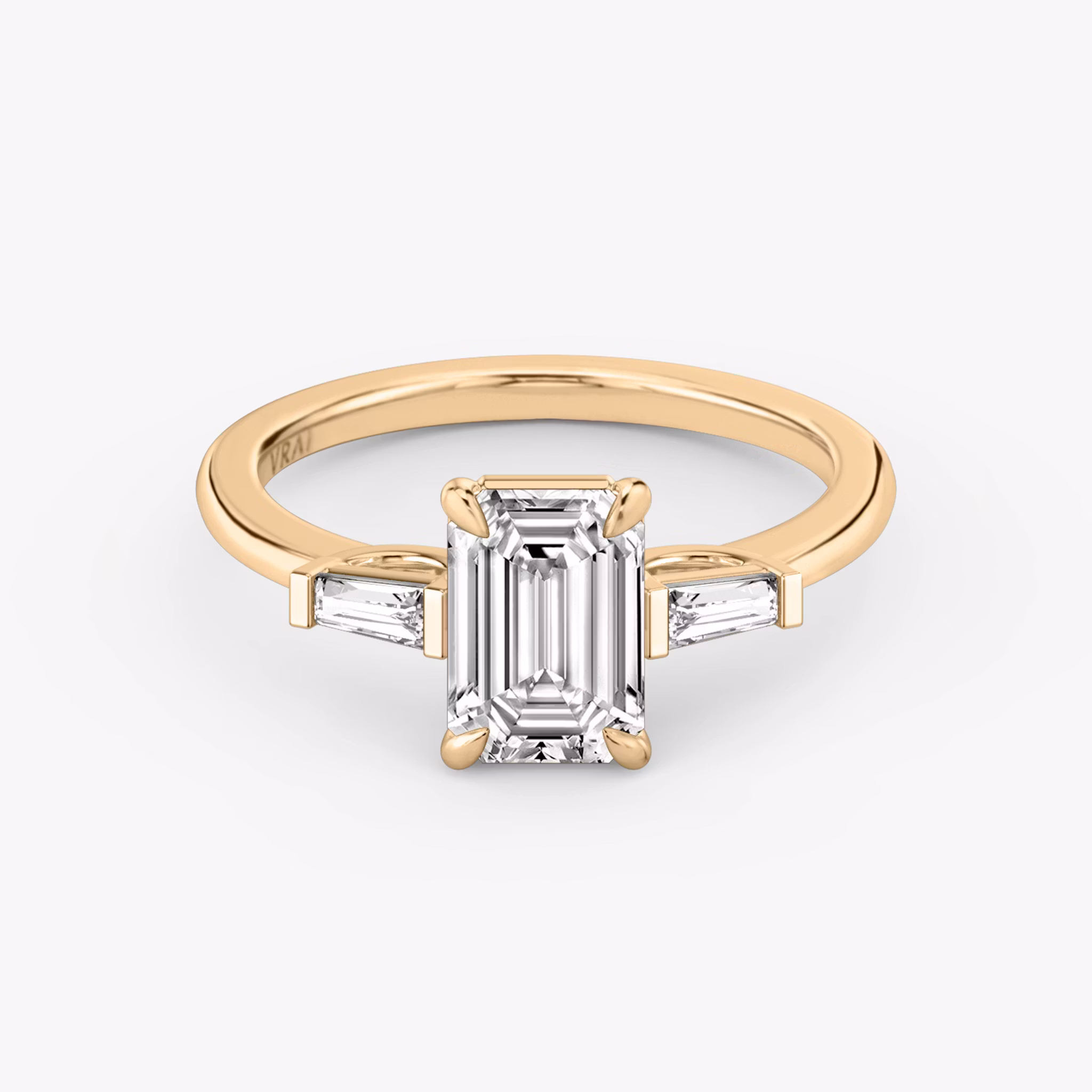 The Three Stone Emerald | Rose Gold