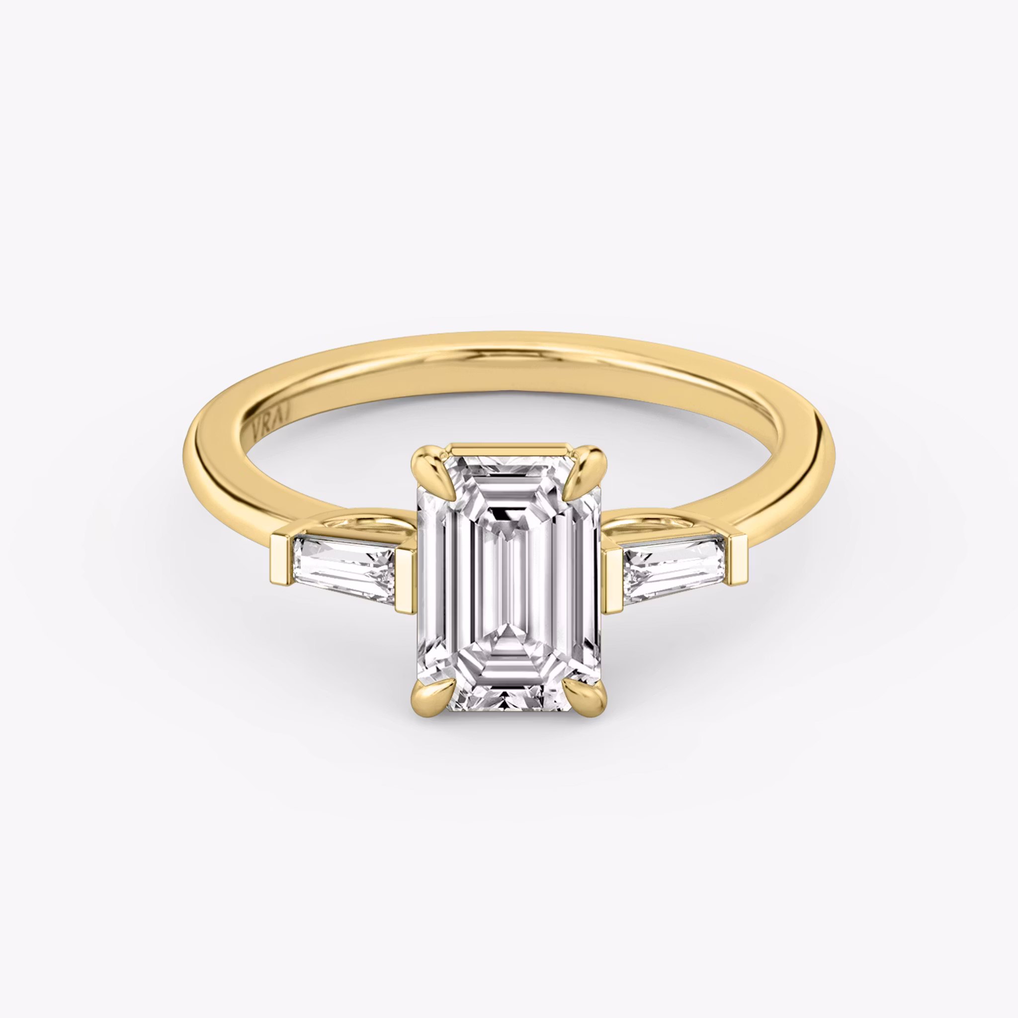 The Three Stone Emerald | Yellow Gold