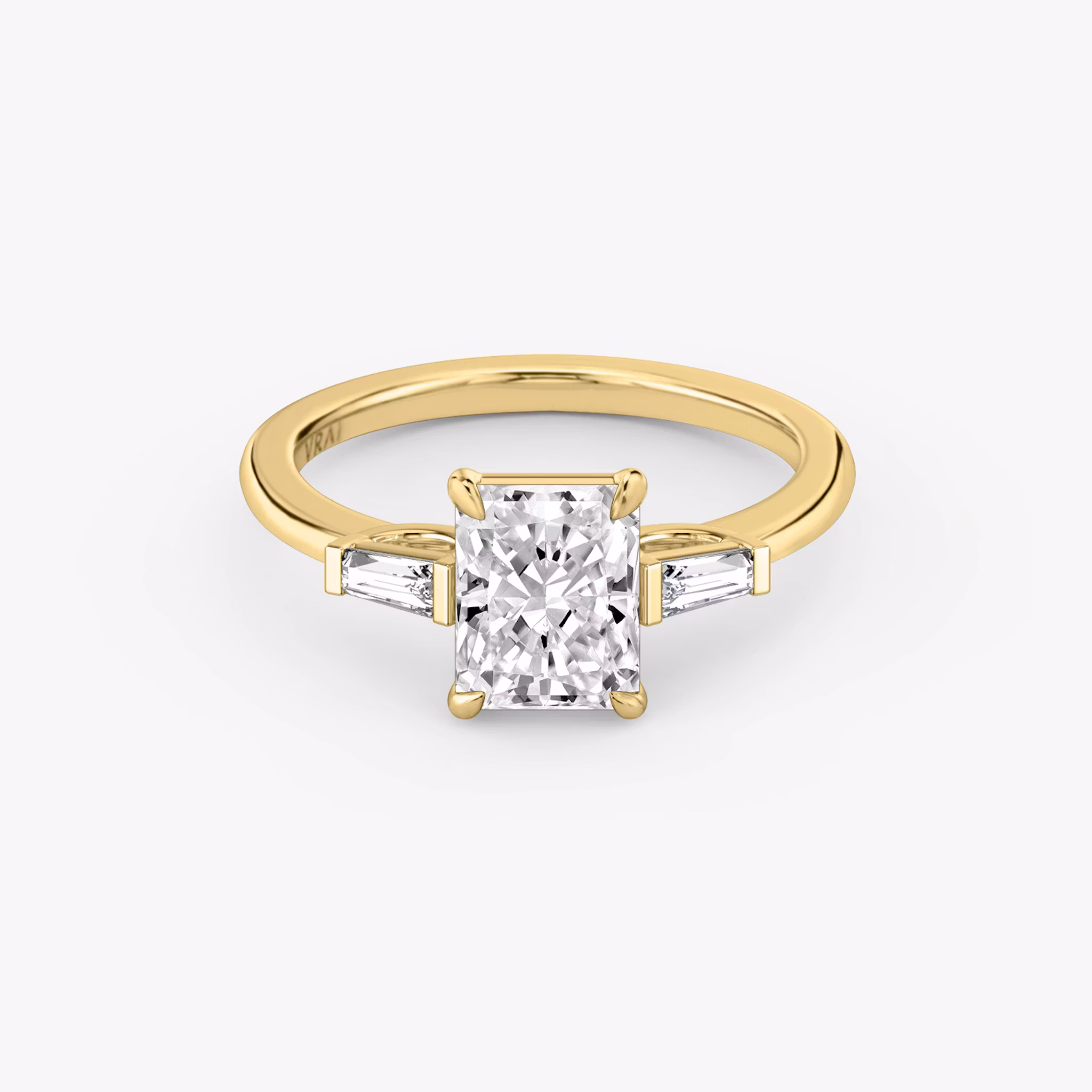 The Three Stone Radiant | Yellow Gold