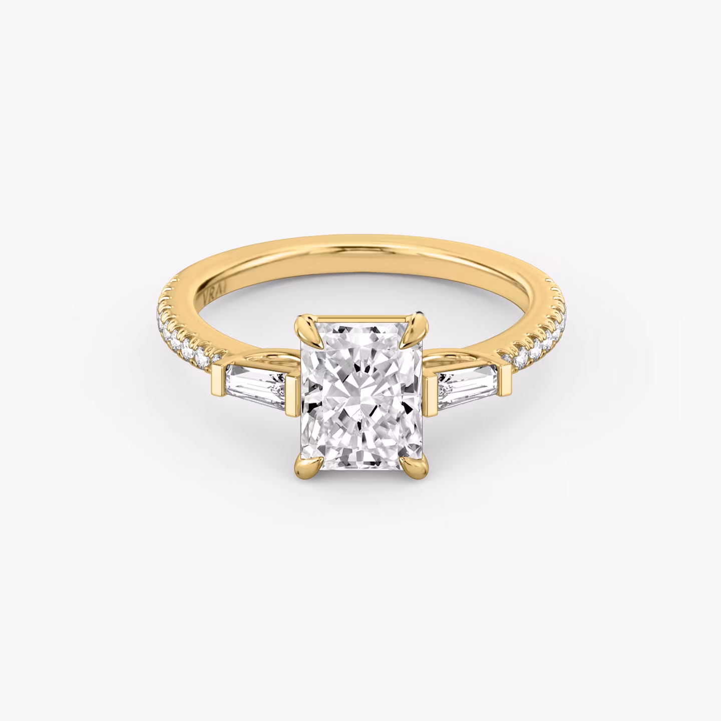 The Three Stone Radiant | Yellow Gold