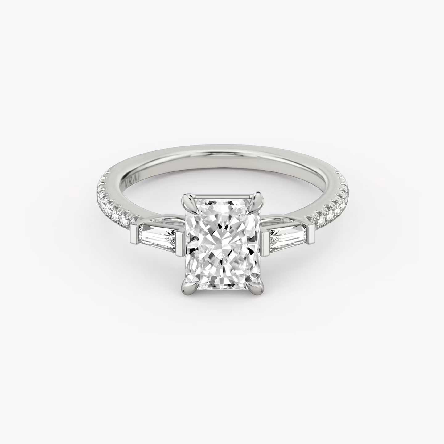 The Three Stone Radiant | Platinum