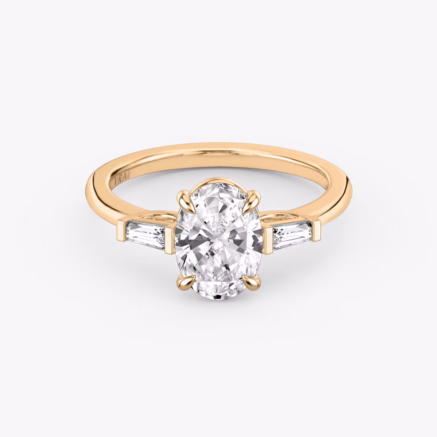 The Three Stone Oval | Rose Gold