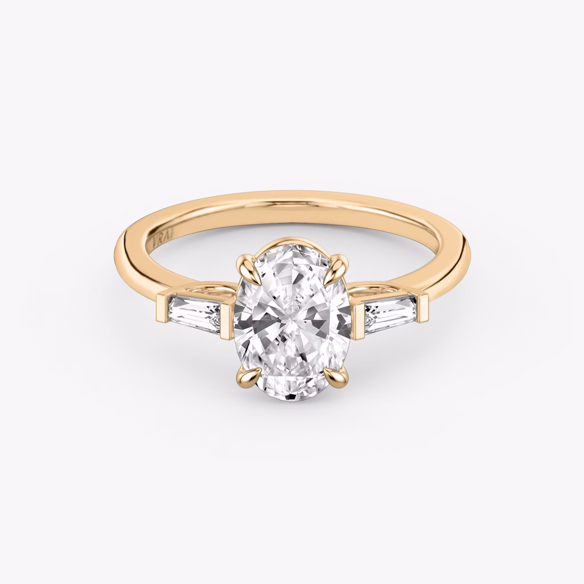 The Three Stone Oval | Rose Gold