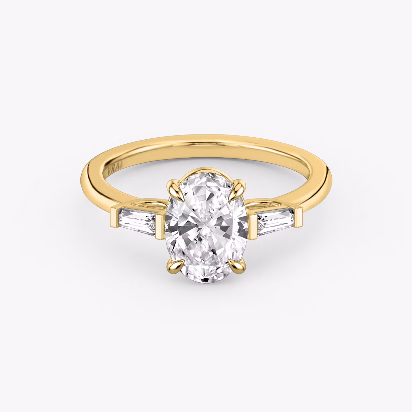 The Three Stone Oval | Yellow Gold