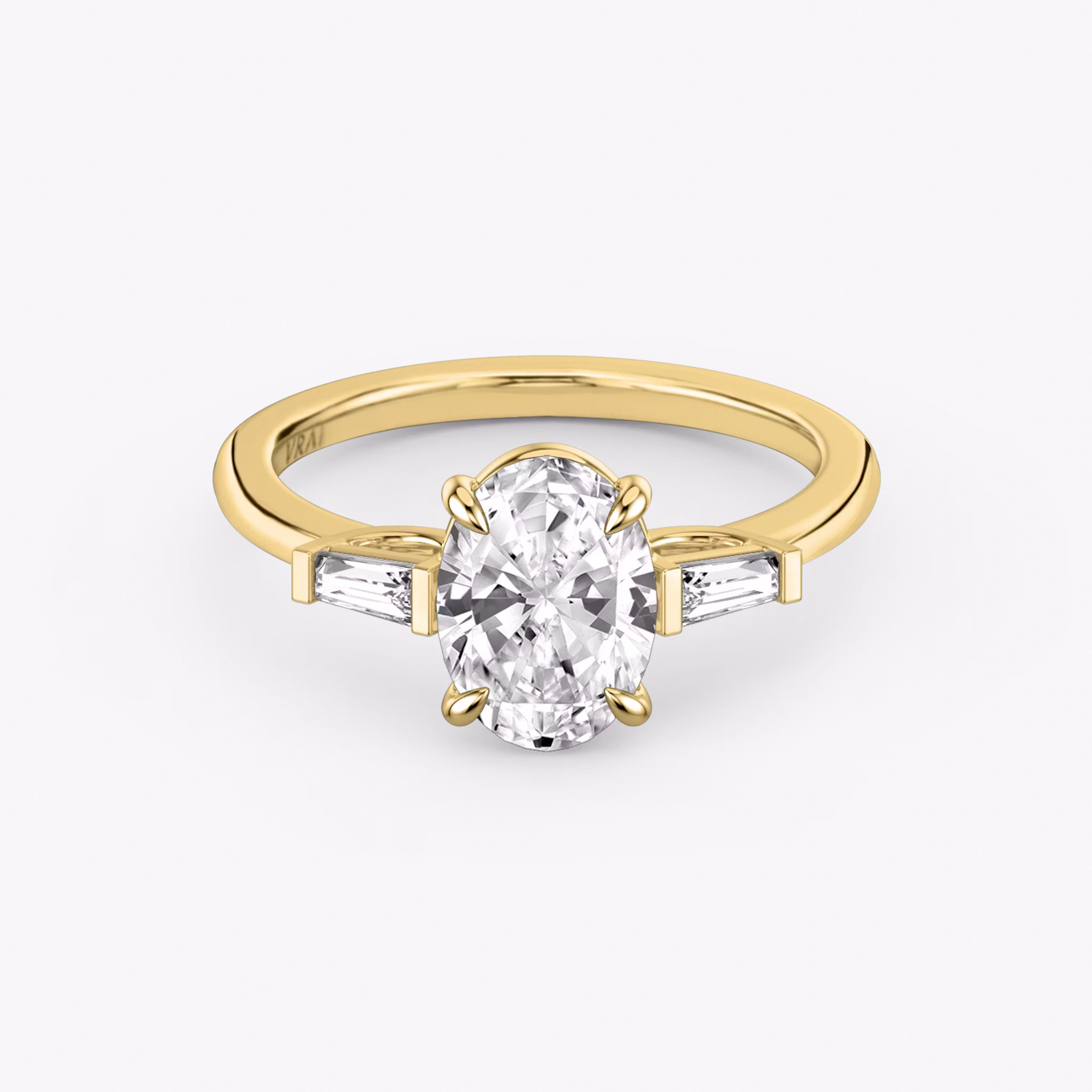 The Three Stone Oval | Yellow Gold