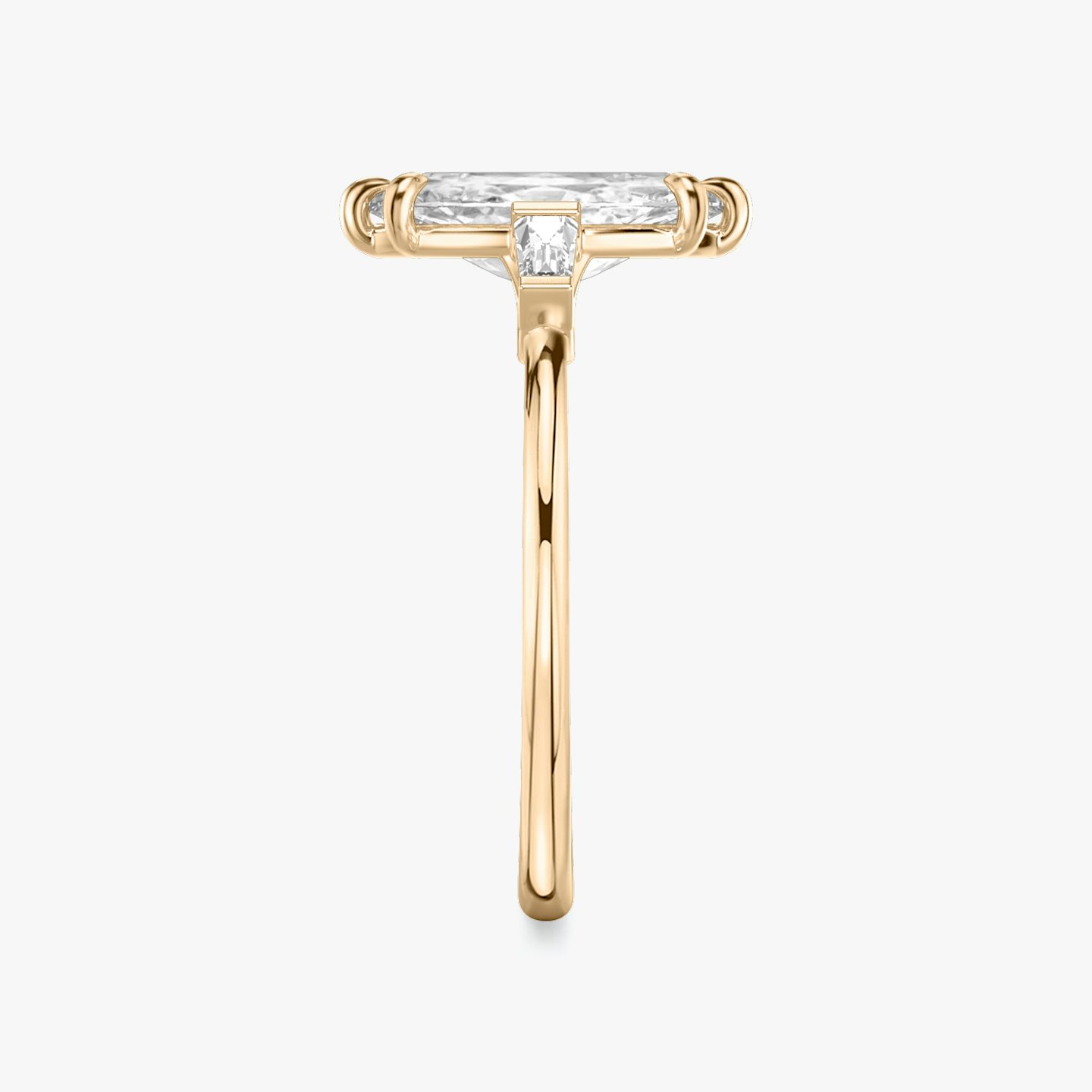 Three Stone | Marquise | 14k | Roségold | bandAccent: Ohne Pavé-Besatz | sideStoneCarat: 0.10ct | sideStoneShape: Konisches Baguette | diamondOrientation: vertical | caratWeight: other