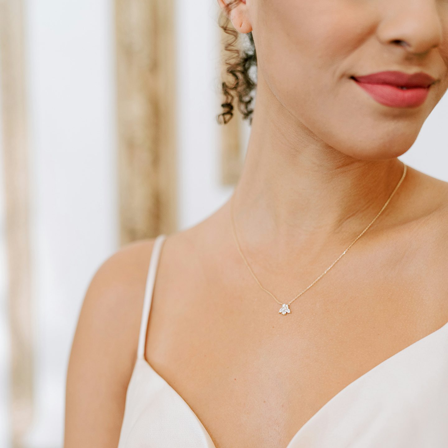 Perennial Necklace | round-brilliant+pear+marquise | 14k | Yellow Gold | chainLength: 16-18