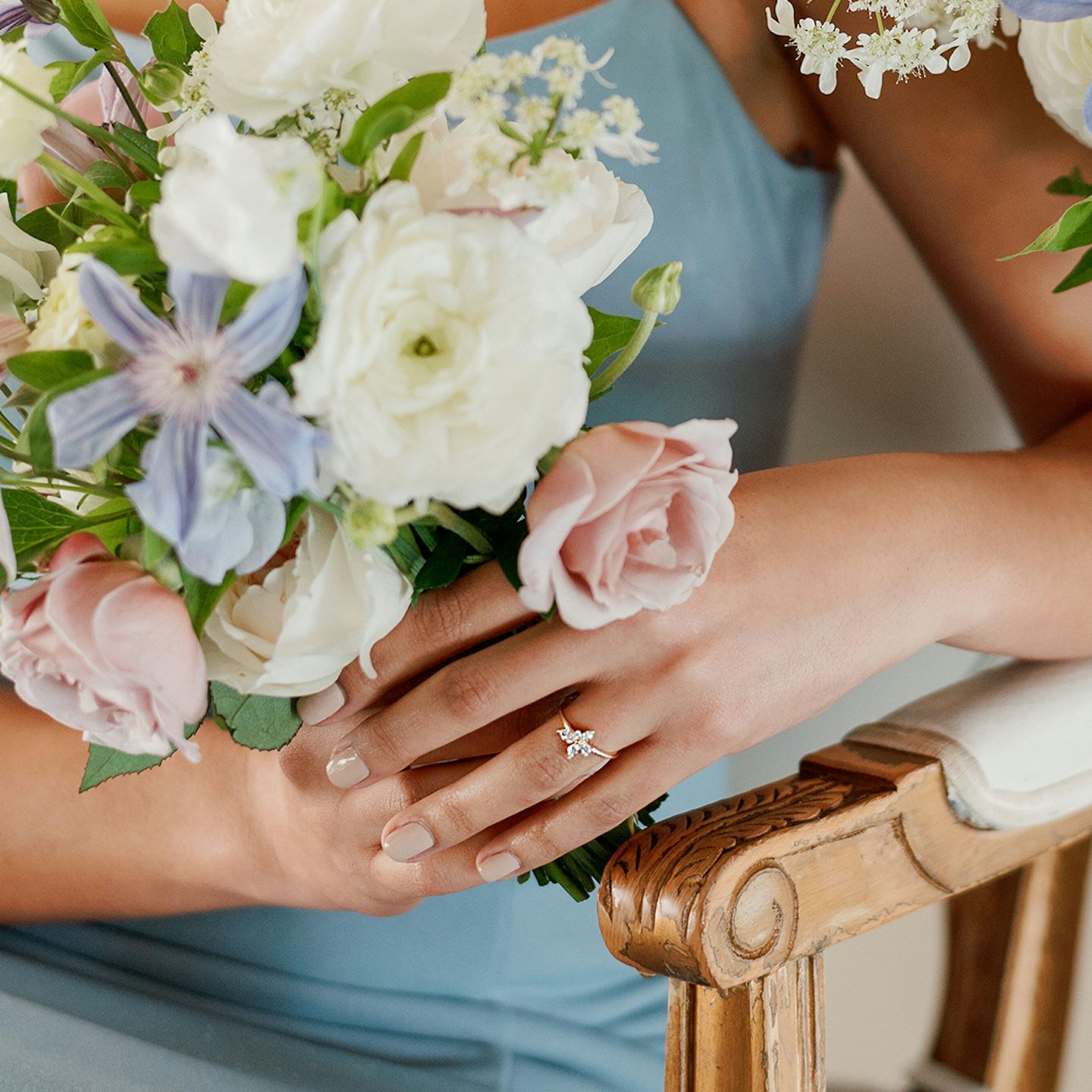 Perennial Ring | round-brilliant+pear+marquise | 14k | Yellow Gold