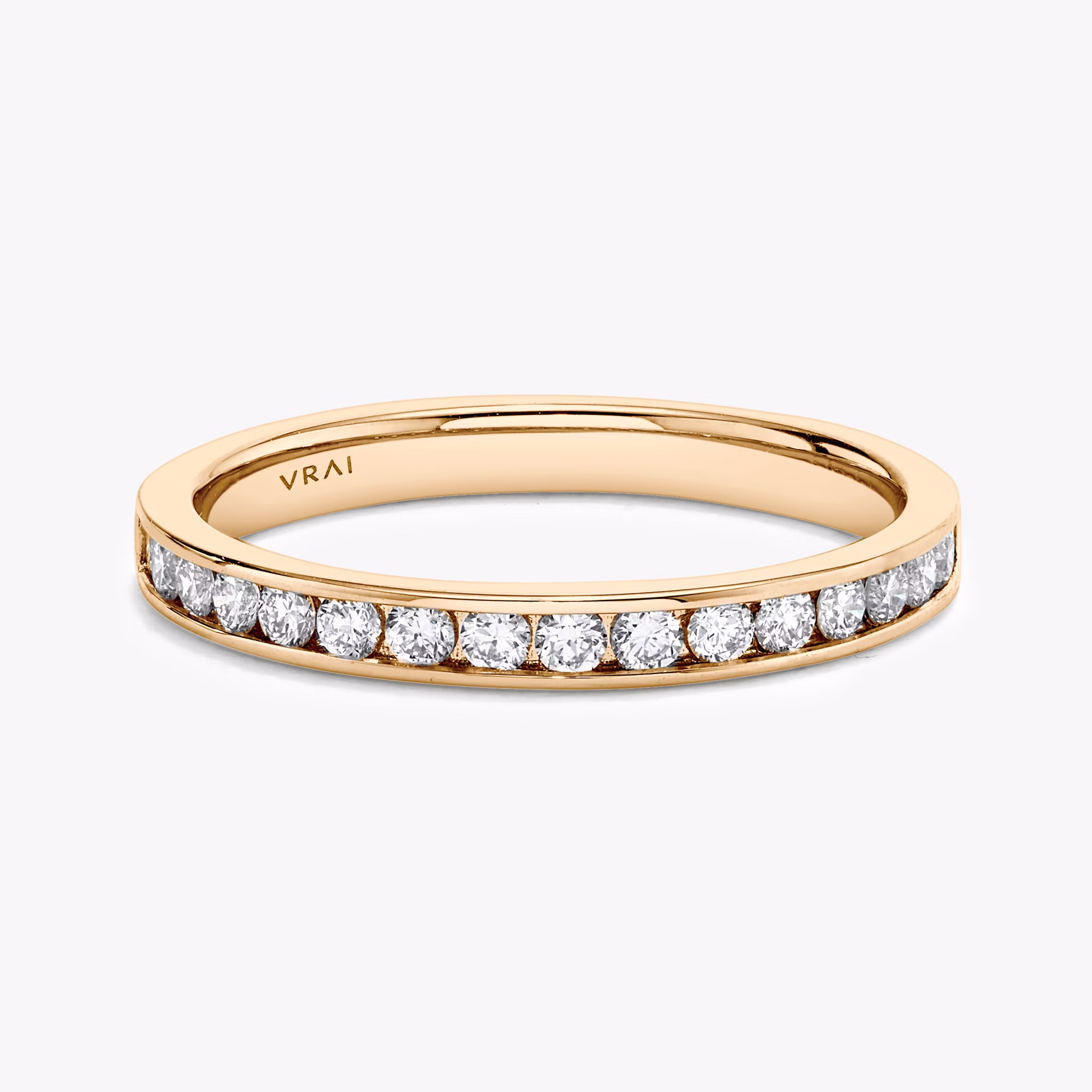 The Devotion Band | Round Brilliant | 14k | Rose Gold | bandStyle: half | bandVersion: large