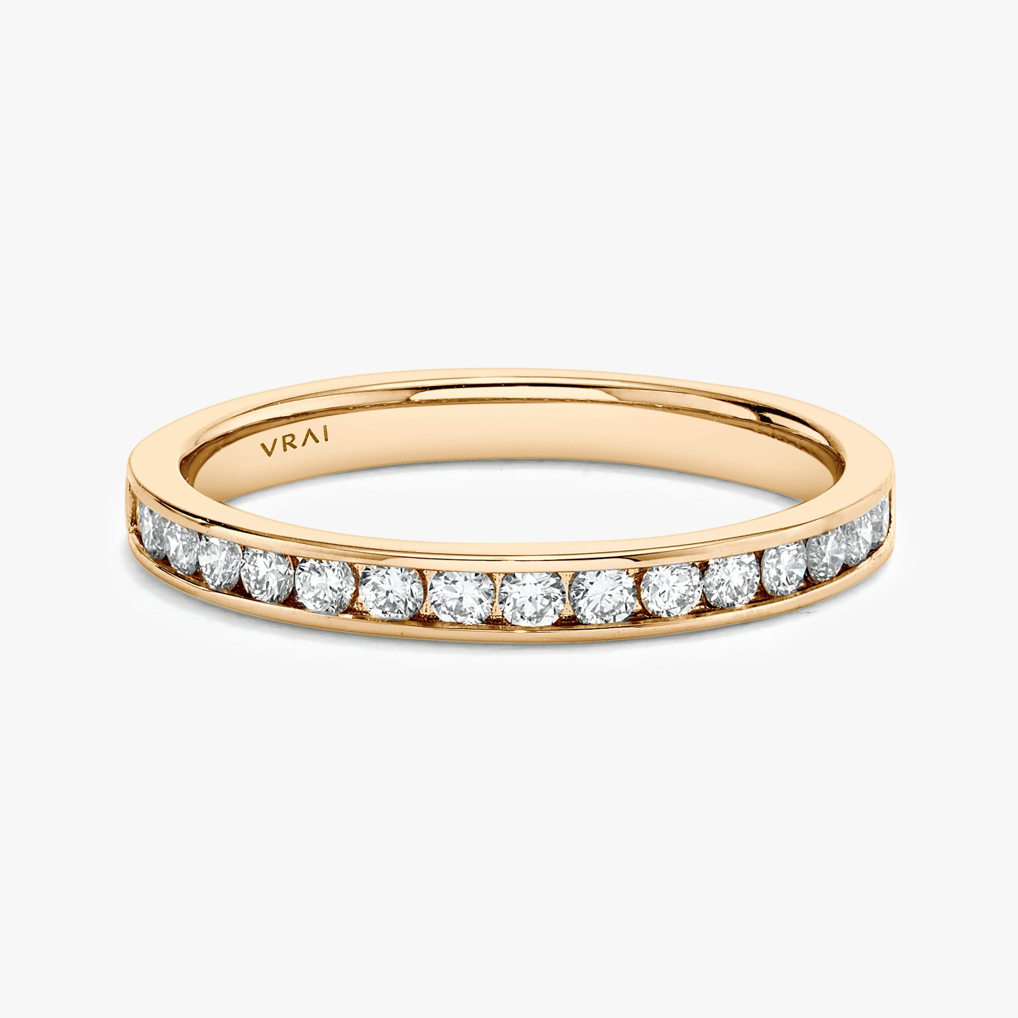The Devotion Band | Round Brilliant | 14k | Rose Gold | bandStyle: half | bandVersion: large