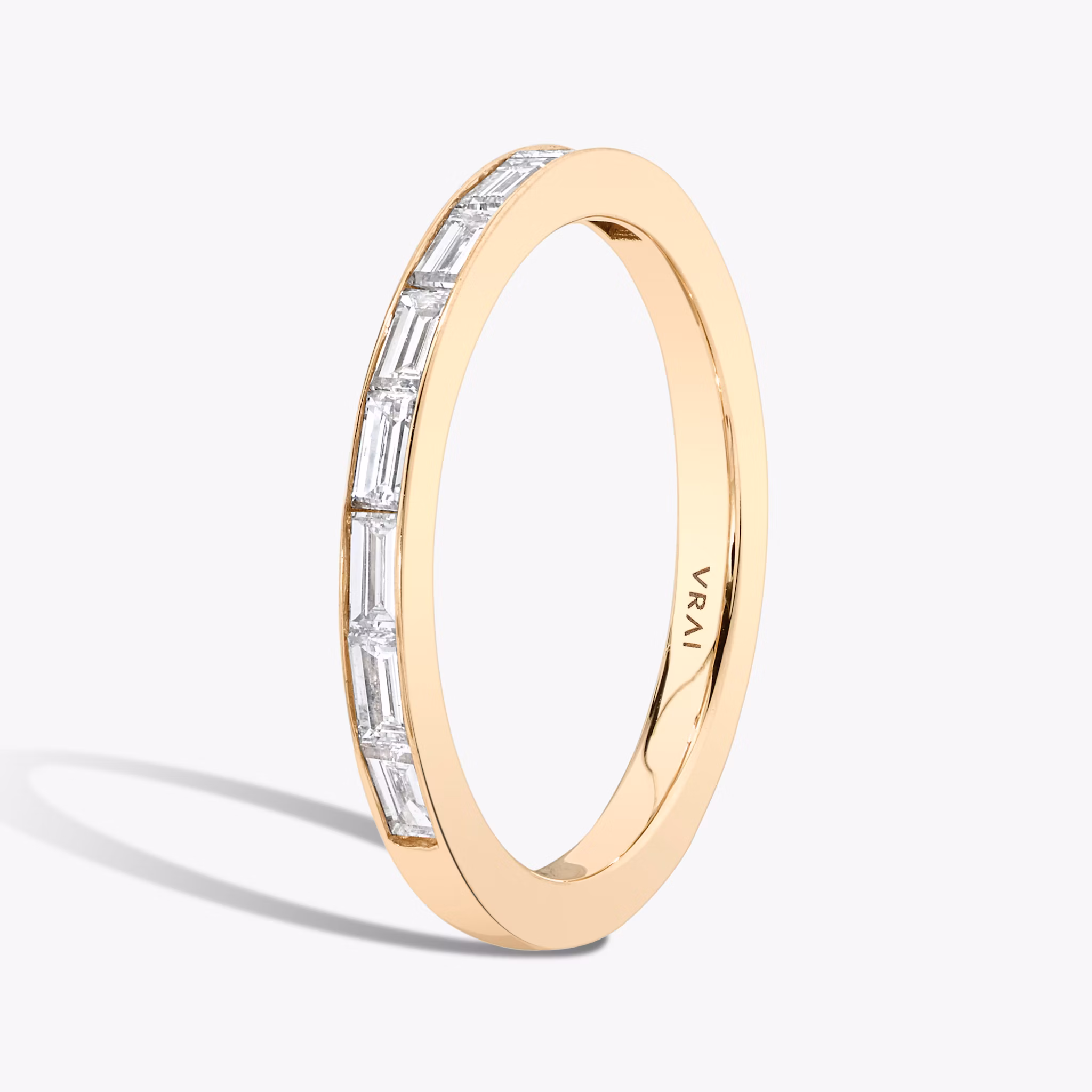 The Devotion Band | Baguette | 14k | Rose Gold | bandStyle: half | bandVersion: large