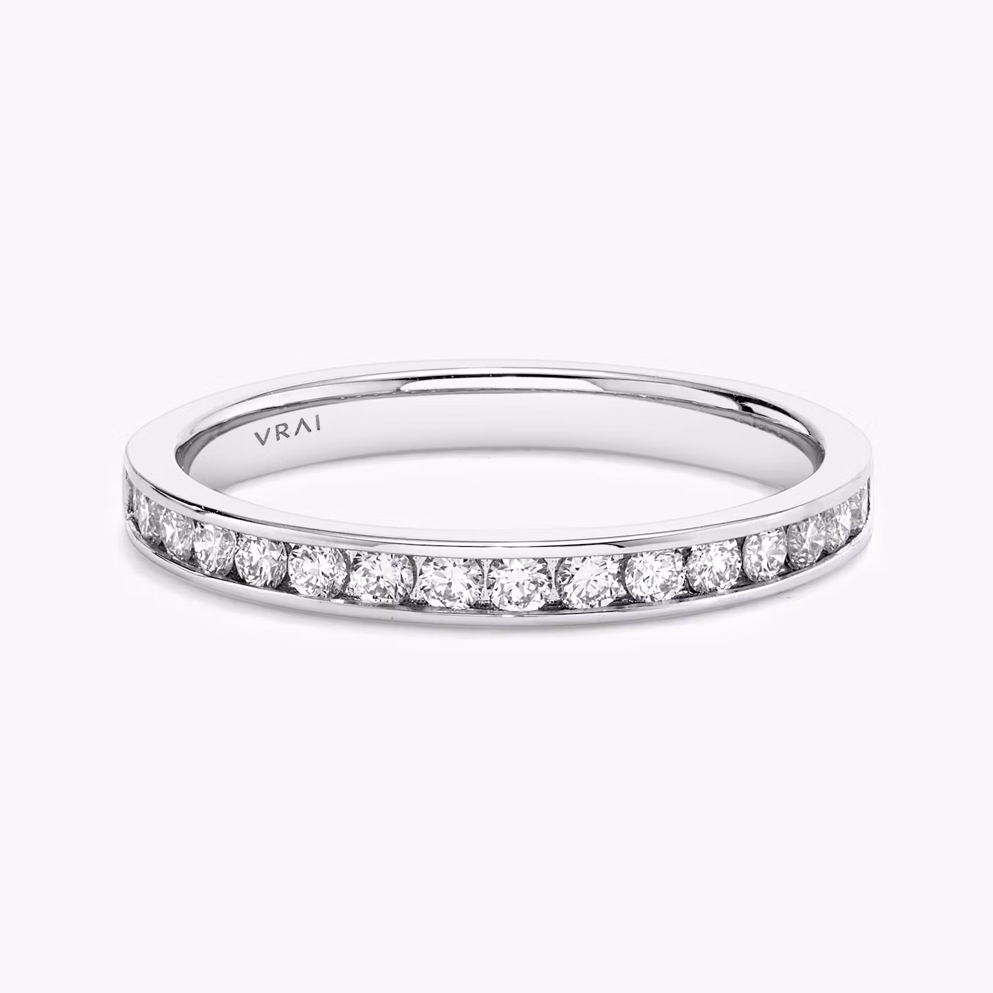 The Devotion Band | Round Brilliant | 18k | White Gold | bandStyle: half | bandVersion: large