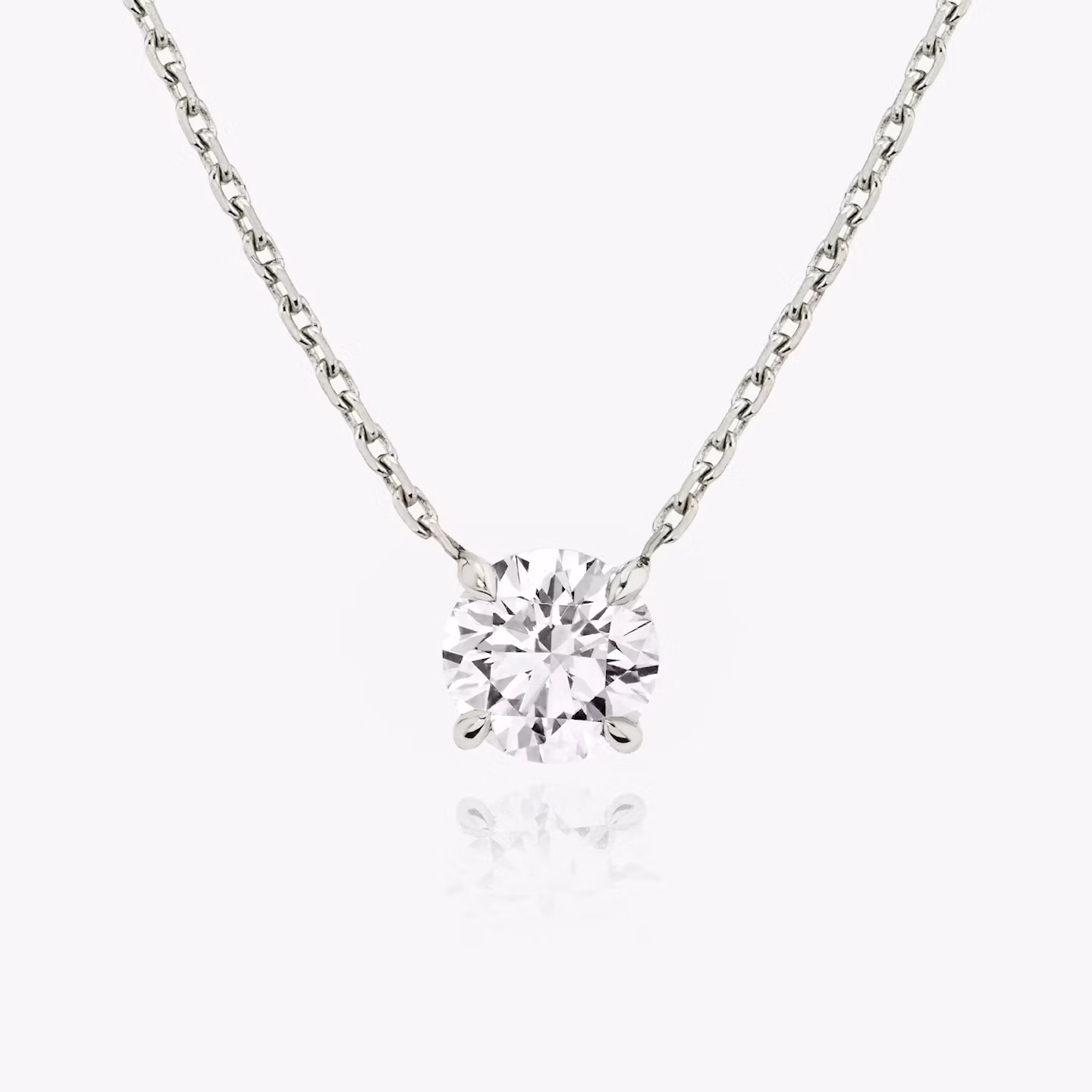 VRAI Solitaire Necklace Round Brilliant | White Gold