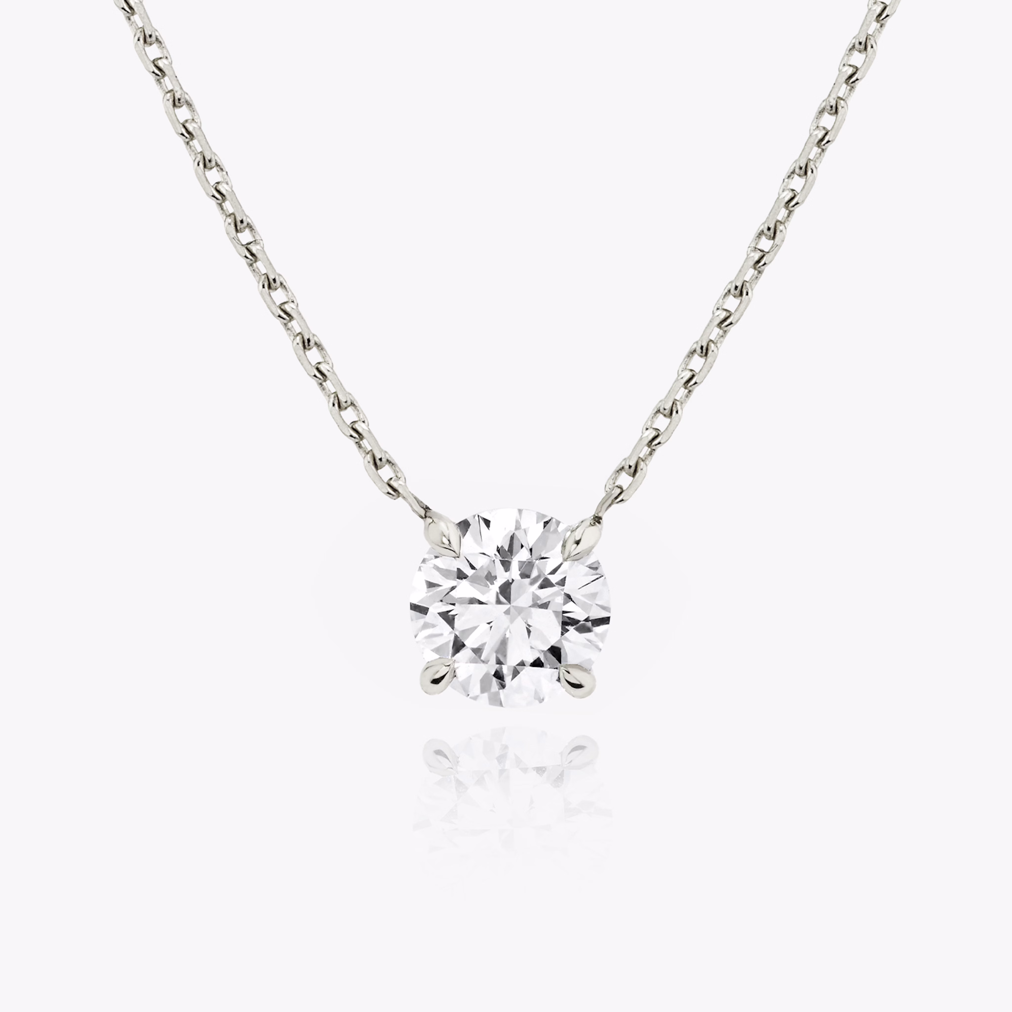 Collar Solitario Redondo Brillante