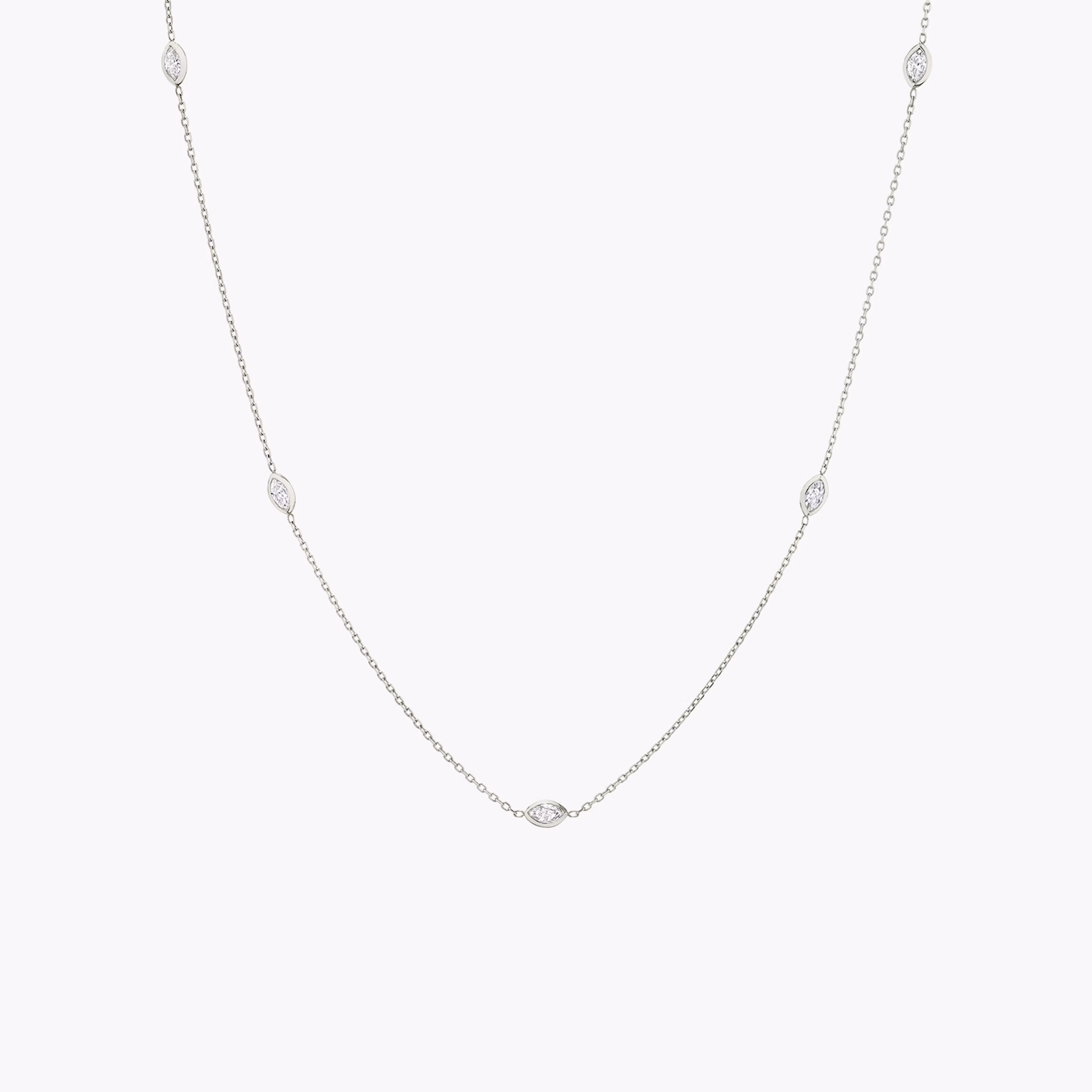 Knife-Edge Bezel Station Necklace