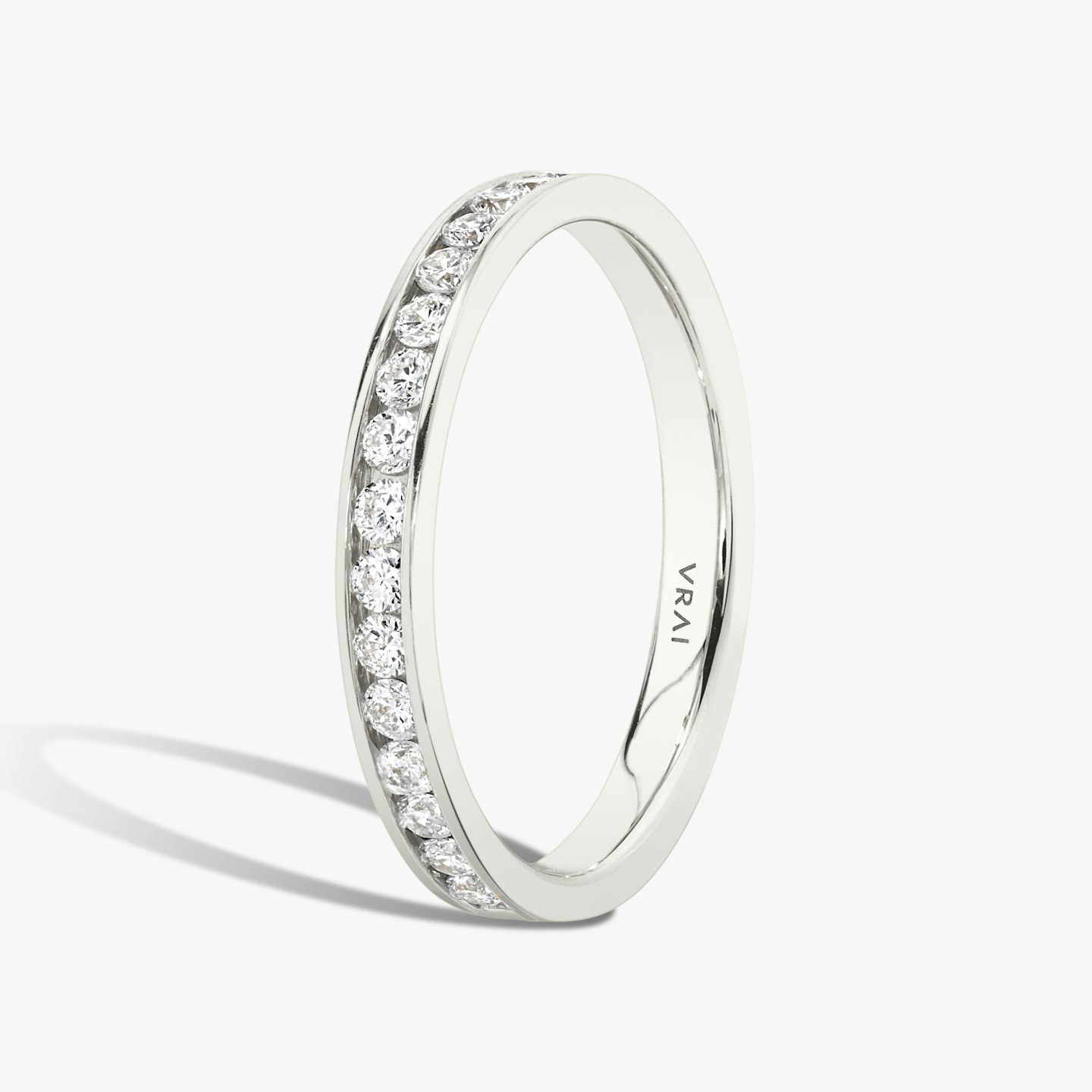 The Devotion Band | Round Brilliant | 18k | White Gold | bandStyle: half | bandVersion: large