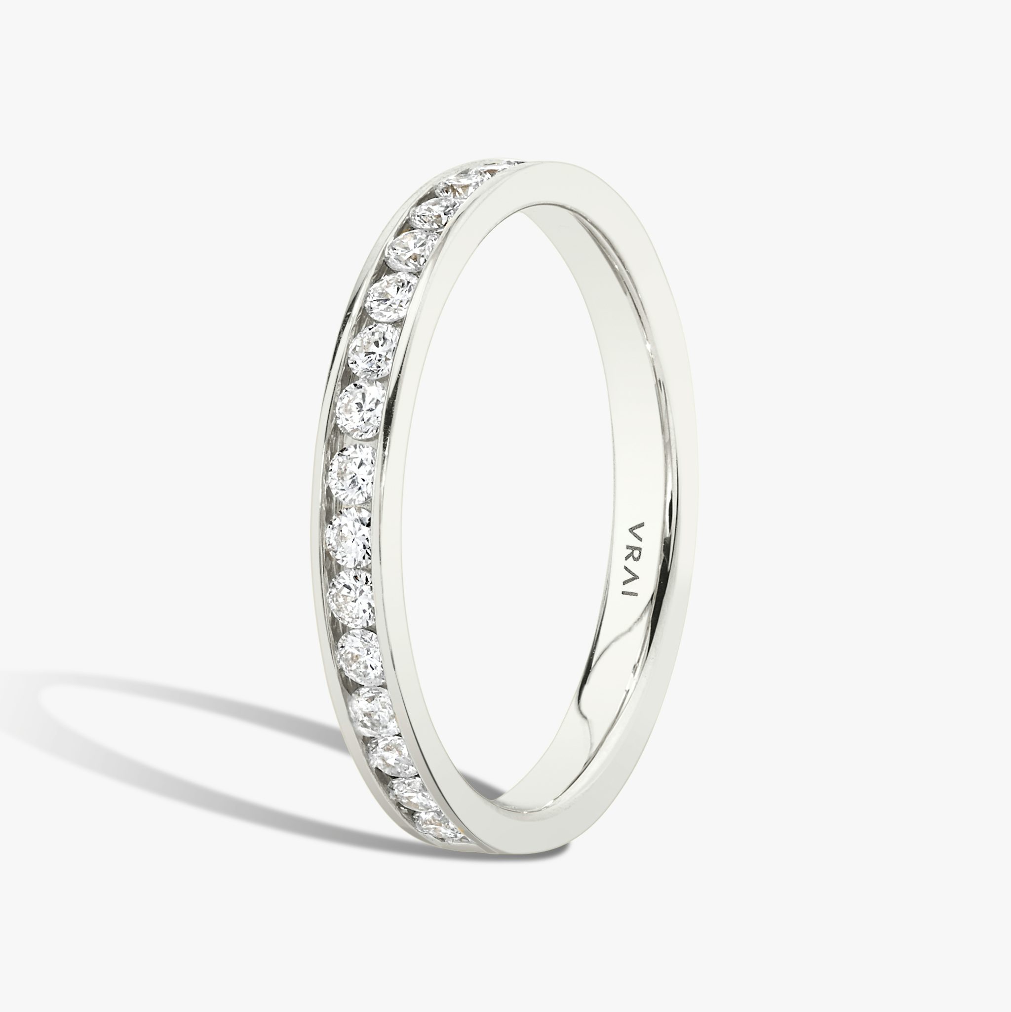 The Devotion Band | Round Brilliant | 18k | White Gold | bandStyle: half | bandVersion: large