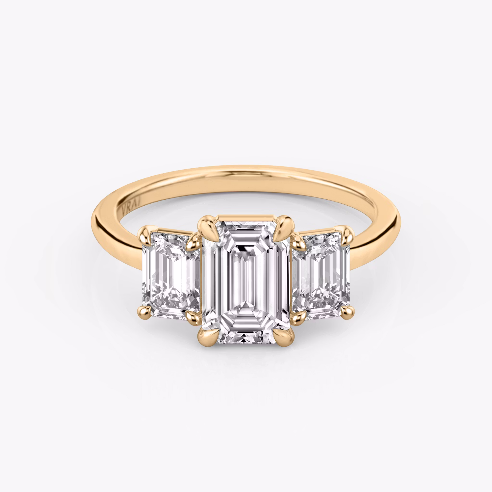 The Three Stone Emerald | Rose Gold