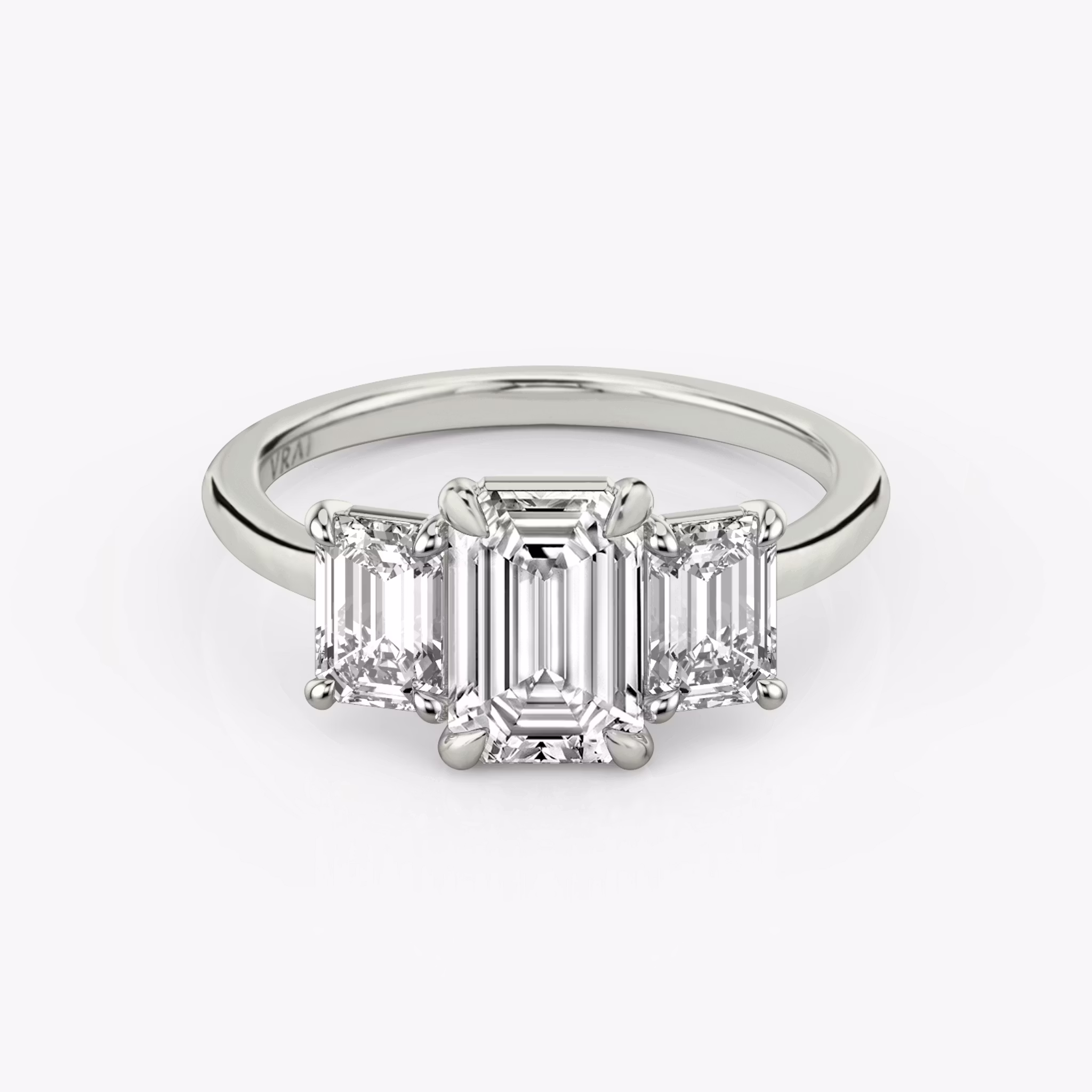 The Three Stone Emerald | White Gold