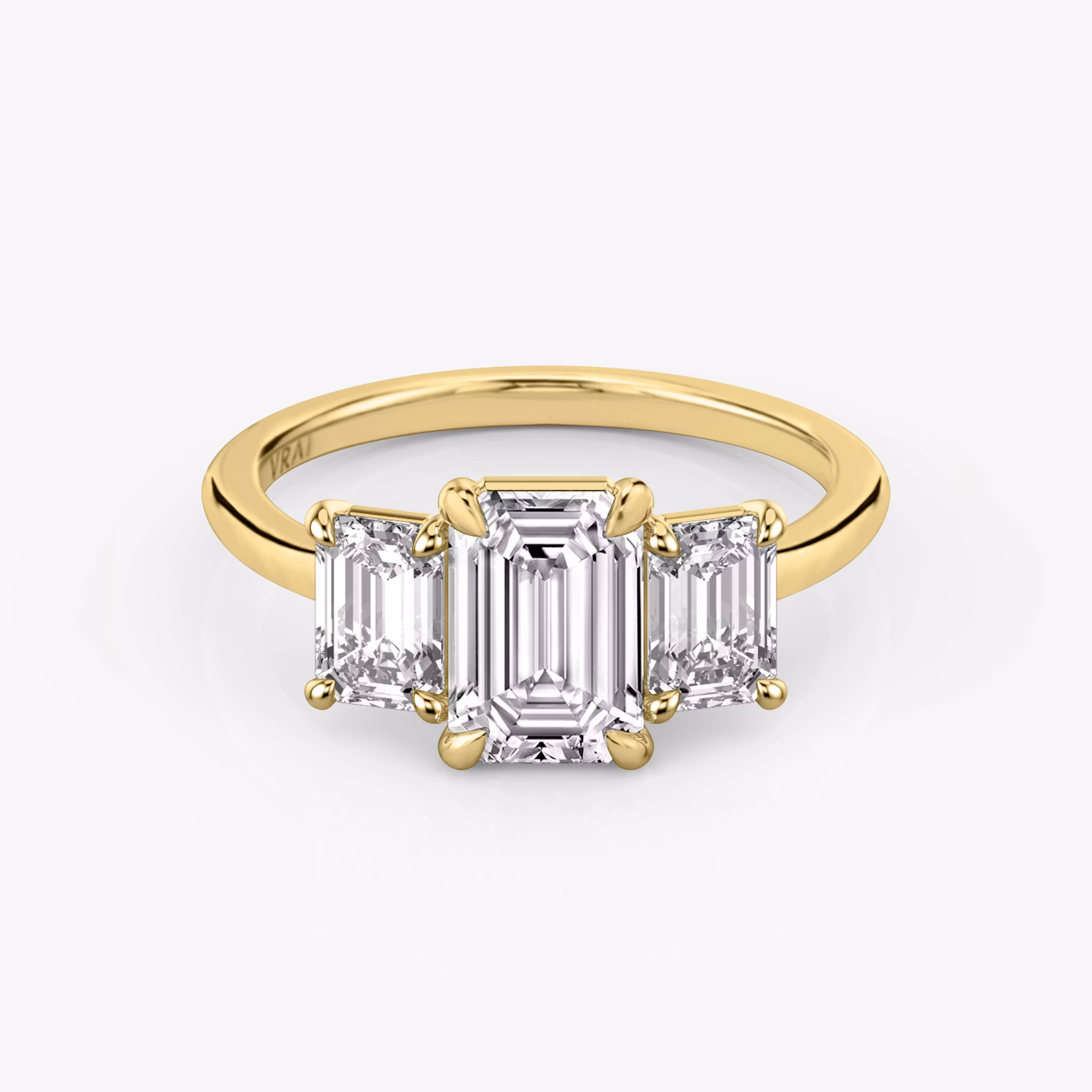The Three Stone Emerald | Yellow Gold